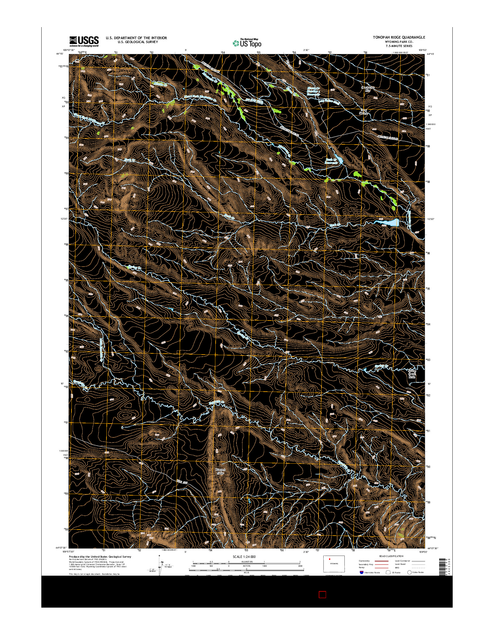 USGS US TOPO 7.5-MINUTE MAP FOR TONOPAH RIDGE, WY 2015