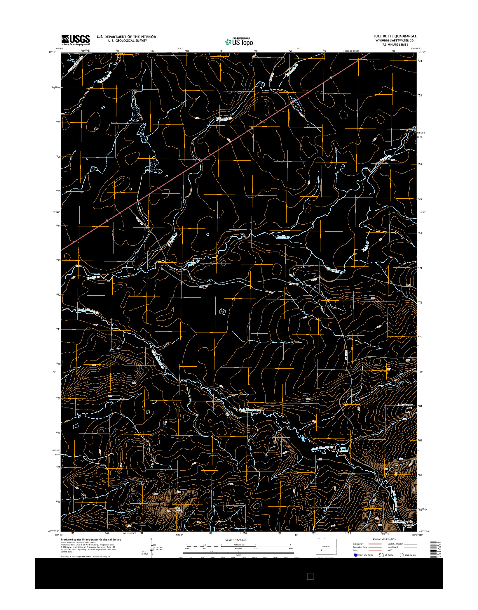 USGS US TOPO 7.5-MINUTE MAP FOR TULE BUTTE, WY 2015