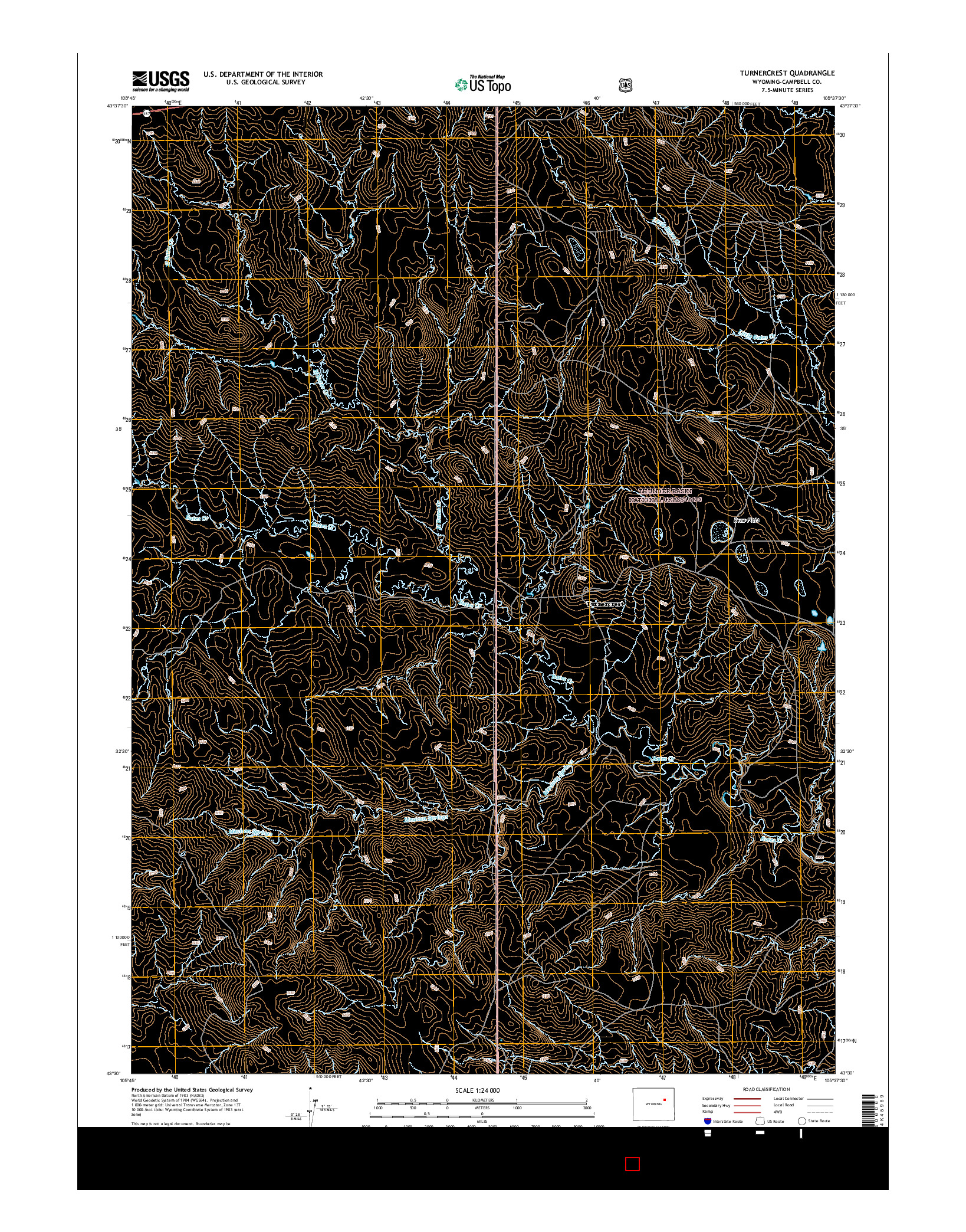 USGS US TOPO 7.5-MINUTE MAP FOR TURNERCREST, WY 2015