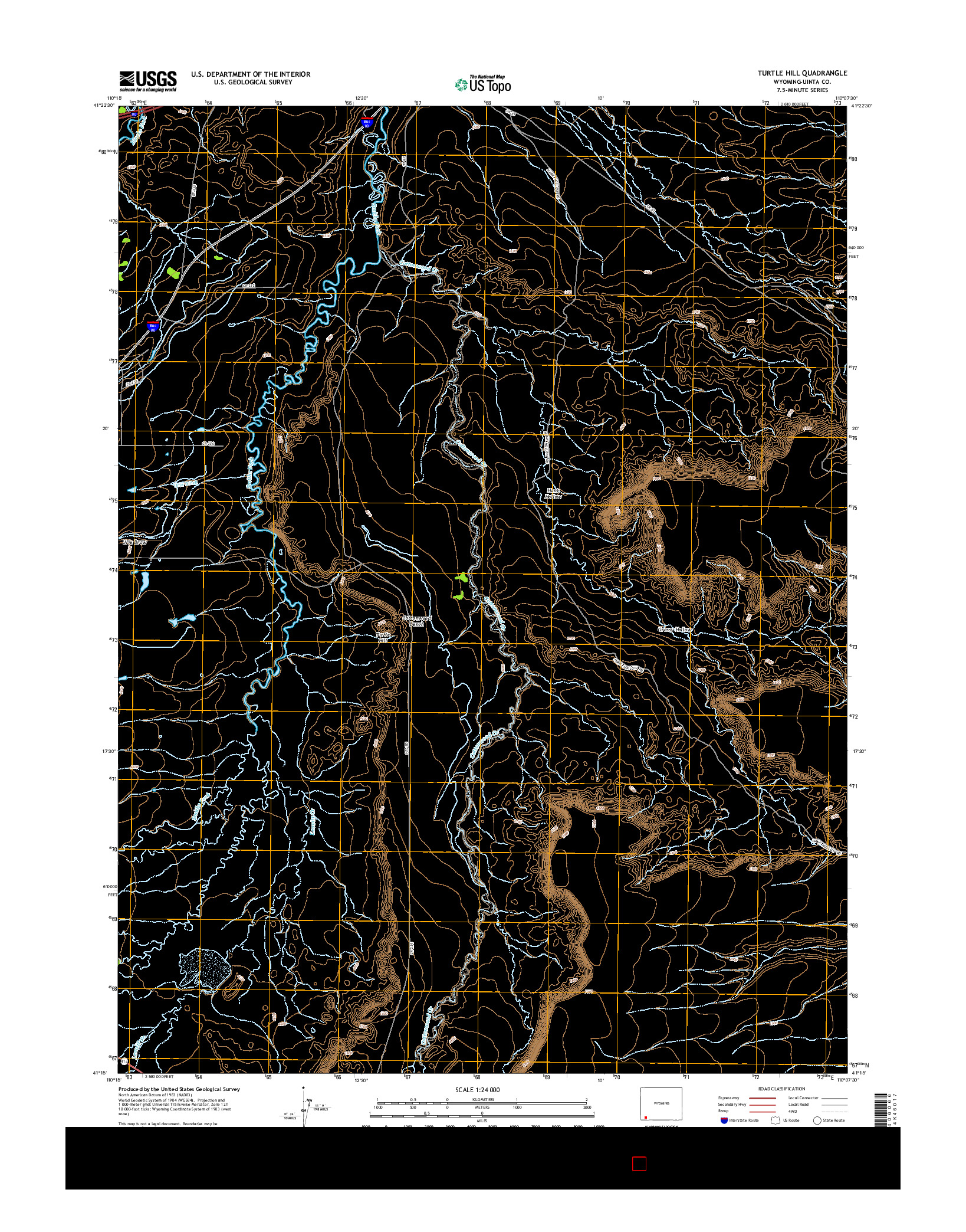 USGS US TOPO 7.5-MINUTE MAP FOR TURTLE HILL, WY 2015