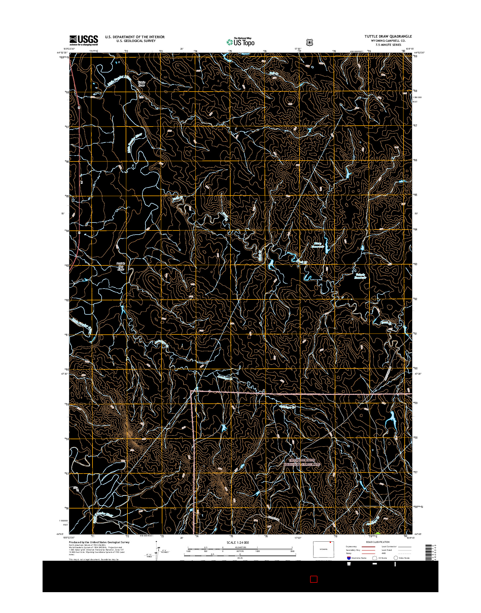 USGS US TOPO 7.5-MINUTE MAP FOR TUTTLE DRAW, WY 2015