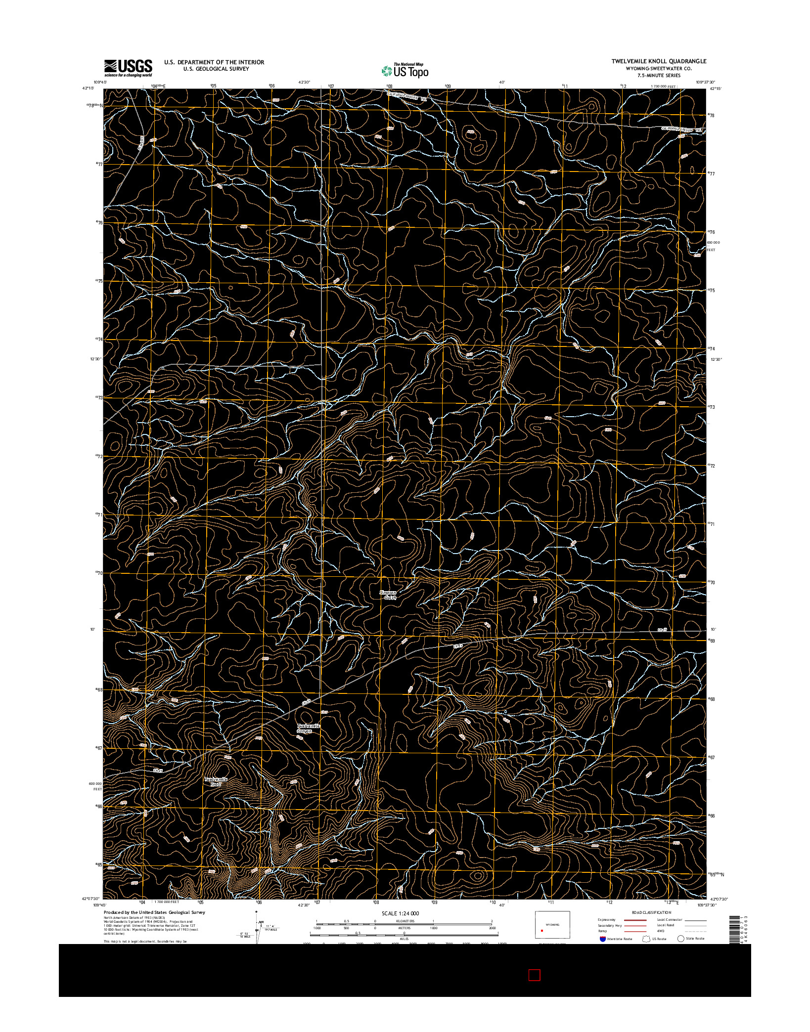 USGS US TOPO 7.5-MINUTE MAP FOR TWELVEMILE KNOLL, WY 2015