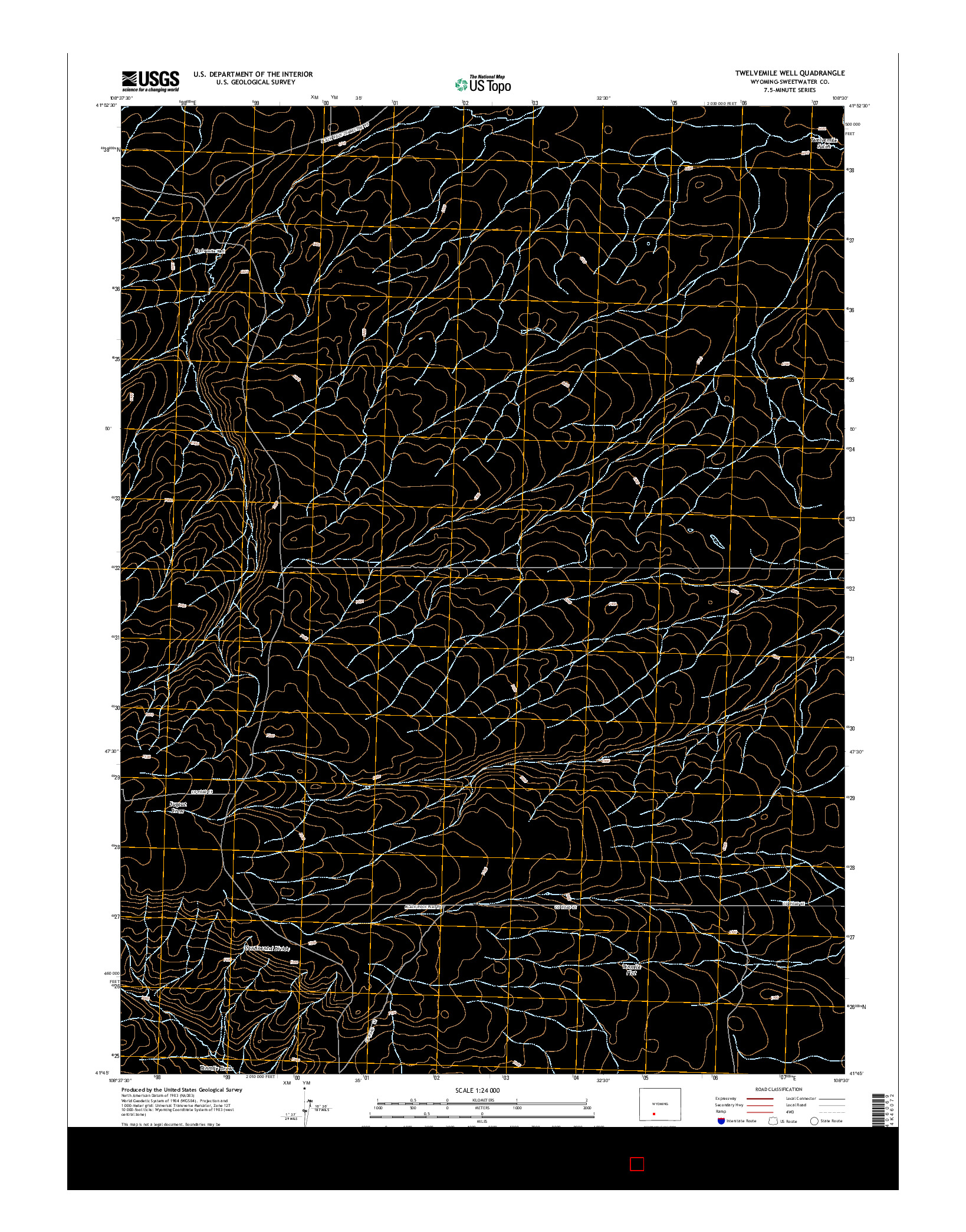 USGS US TOPO 7.5-MINUTE MAP FOR TWELVEMILE WELL, WY 2015