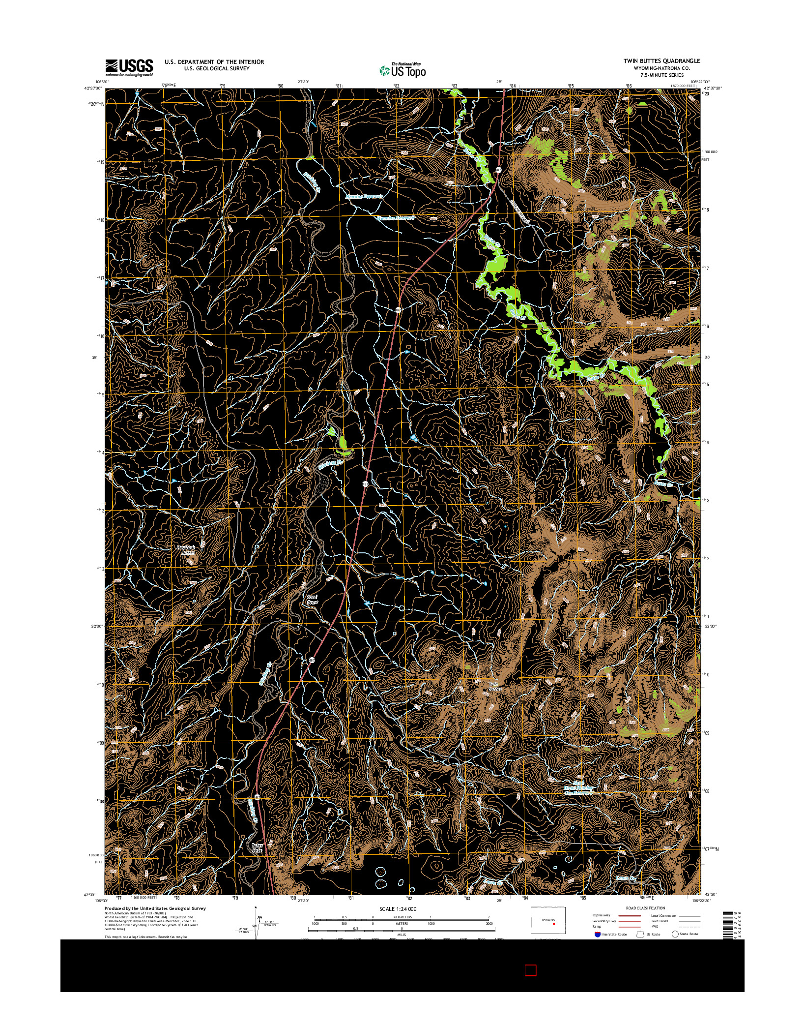 USGS US TOPO 7.5-MINUTE MAP FOR TWIN BUTTES, WY 2015