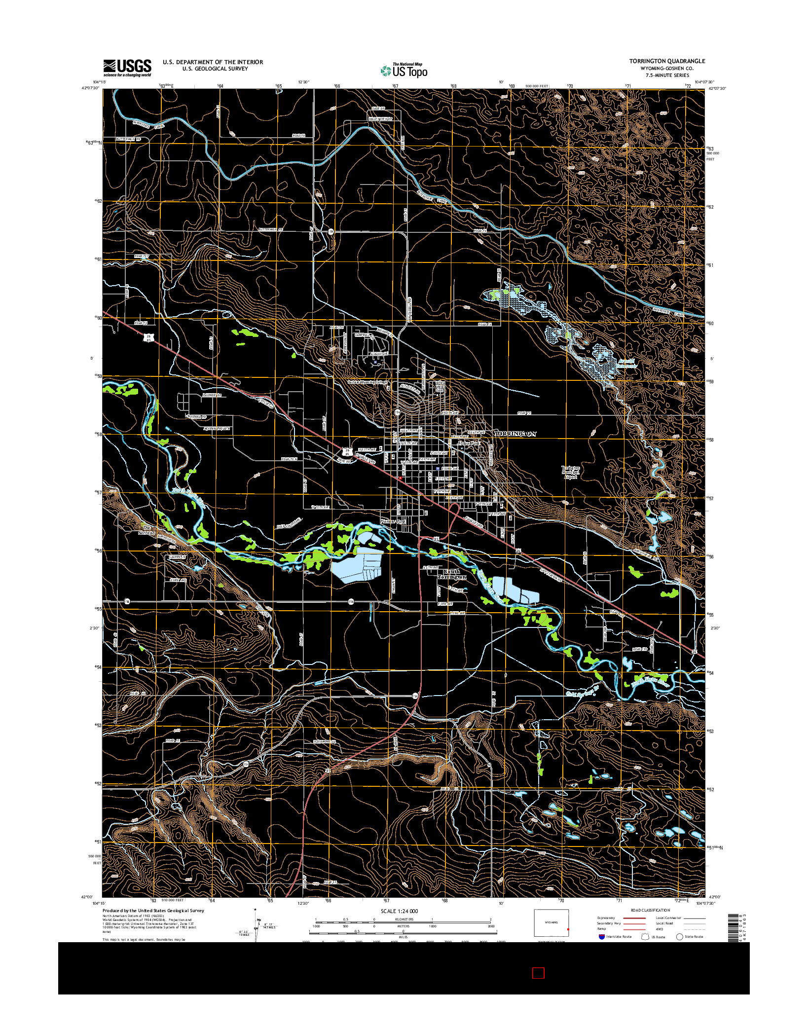 USGS US TOPO 7.5-MINUTE MAP FOR TORRINGTON, WY 2015