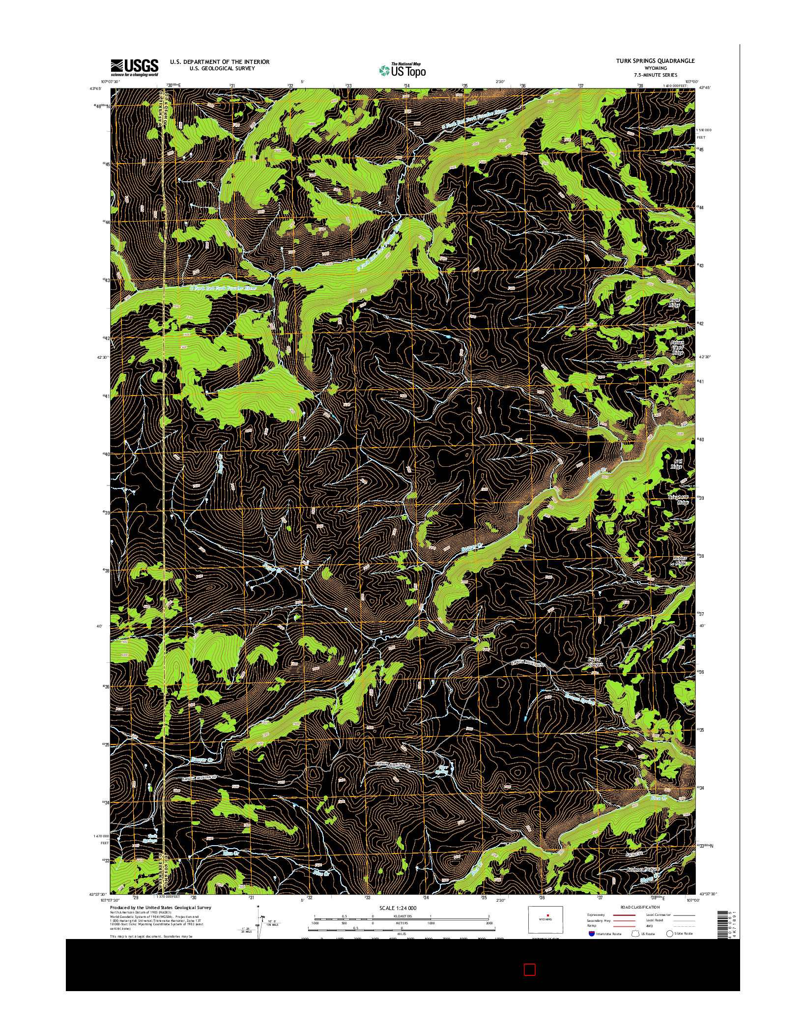 USGS US TOPO 7.5-MINUTE MAP FOR TURK SPRINGS, WY 2015