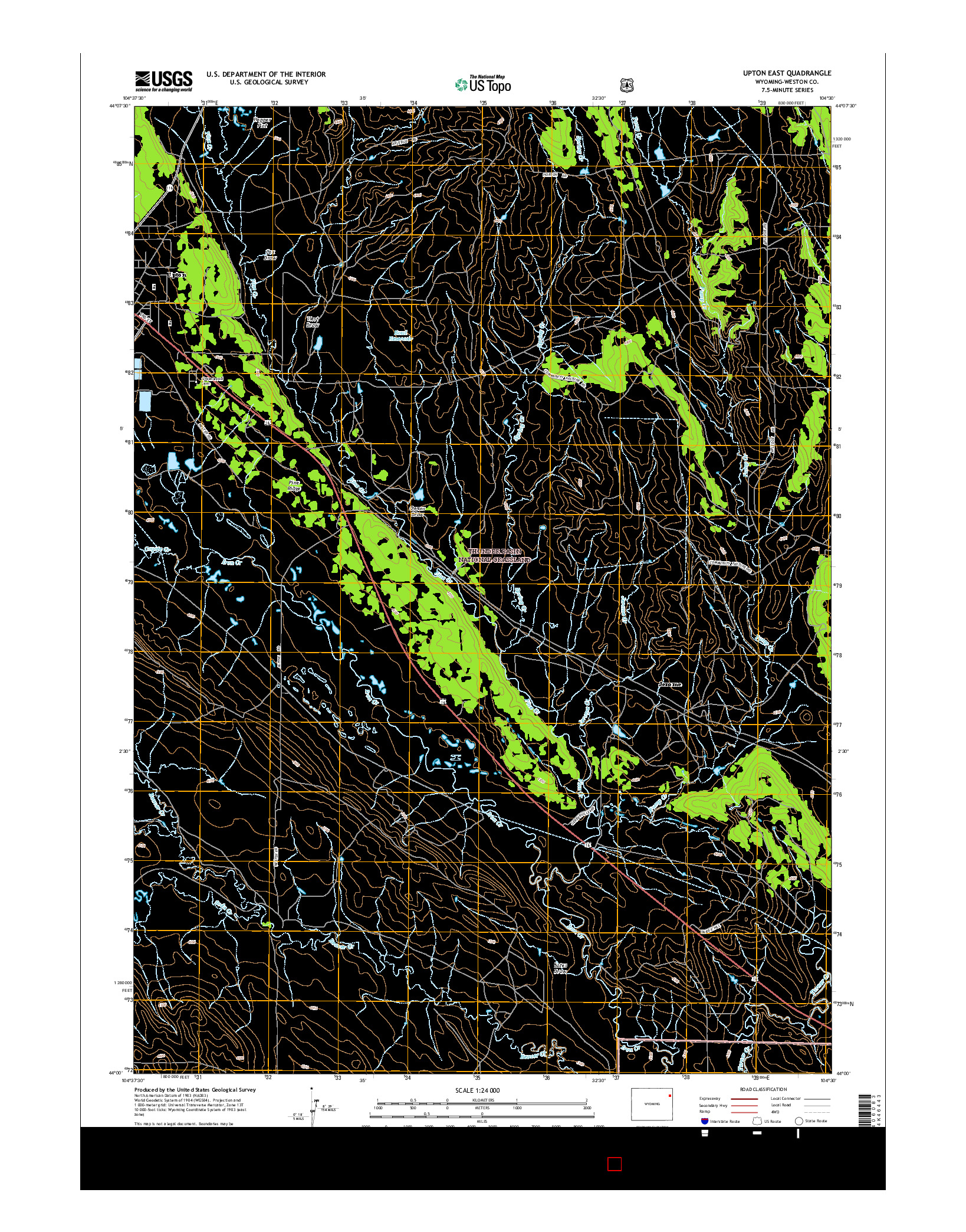 USGS US TOPO 7.5-MINUTE MAP FOR UPTON EAST, WY 2015