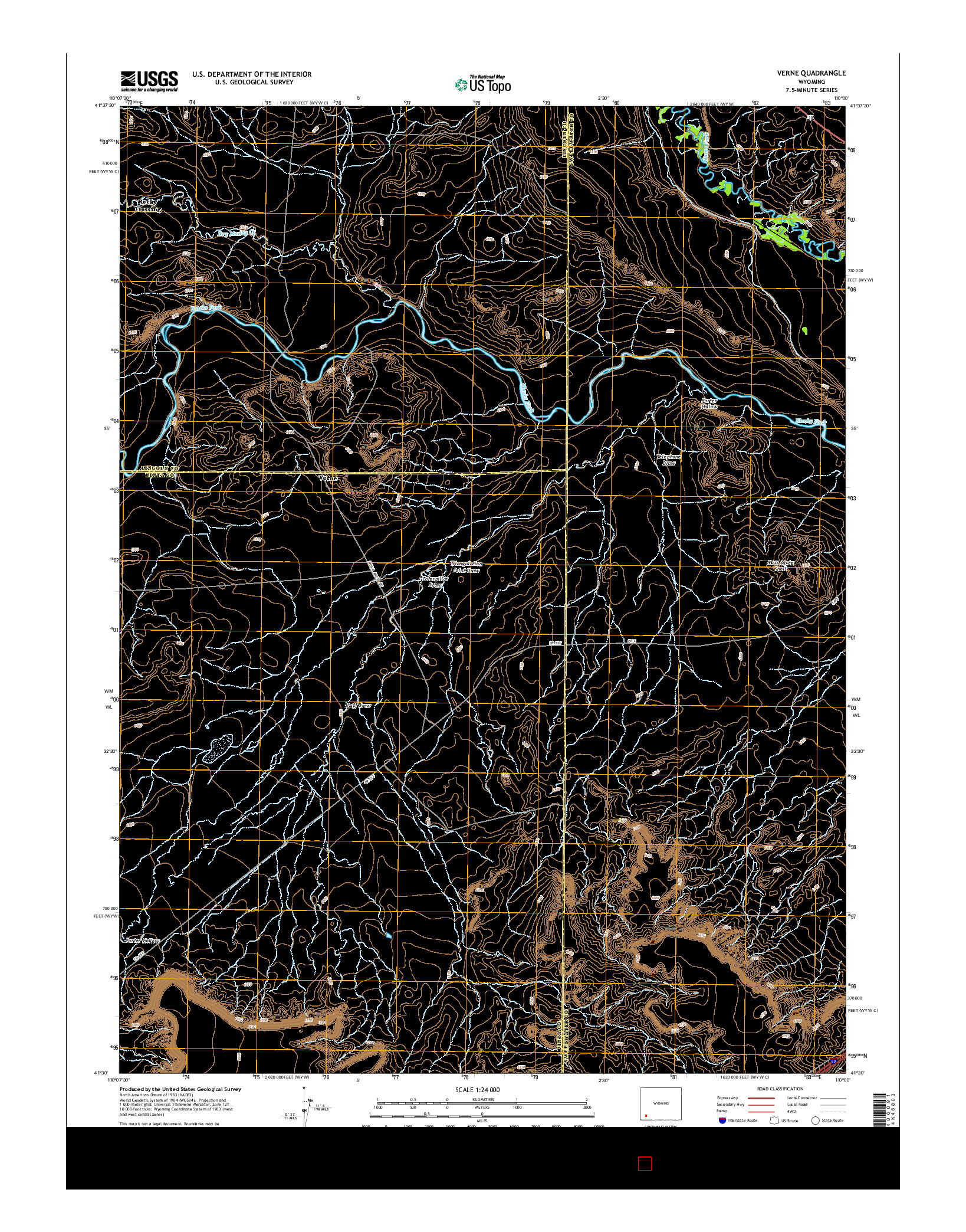 USGS US TOPO 7.5-MINUTE MAP FOR VERNE, WY 2015