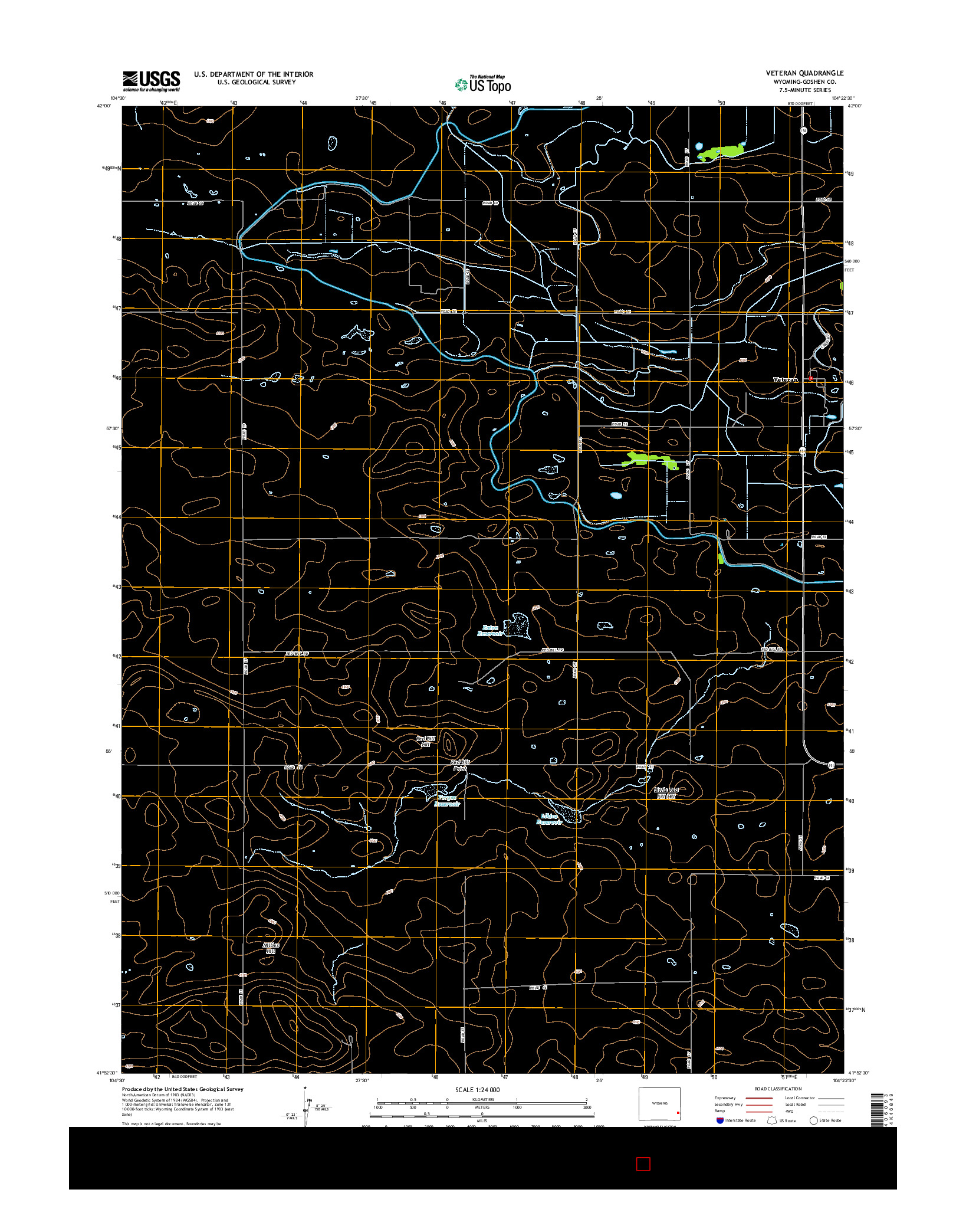 USGS US TOPO 7.5-MINUTE MAP FOR VETERAN, WY 2015