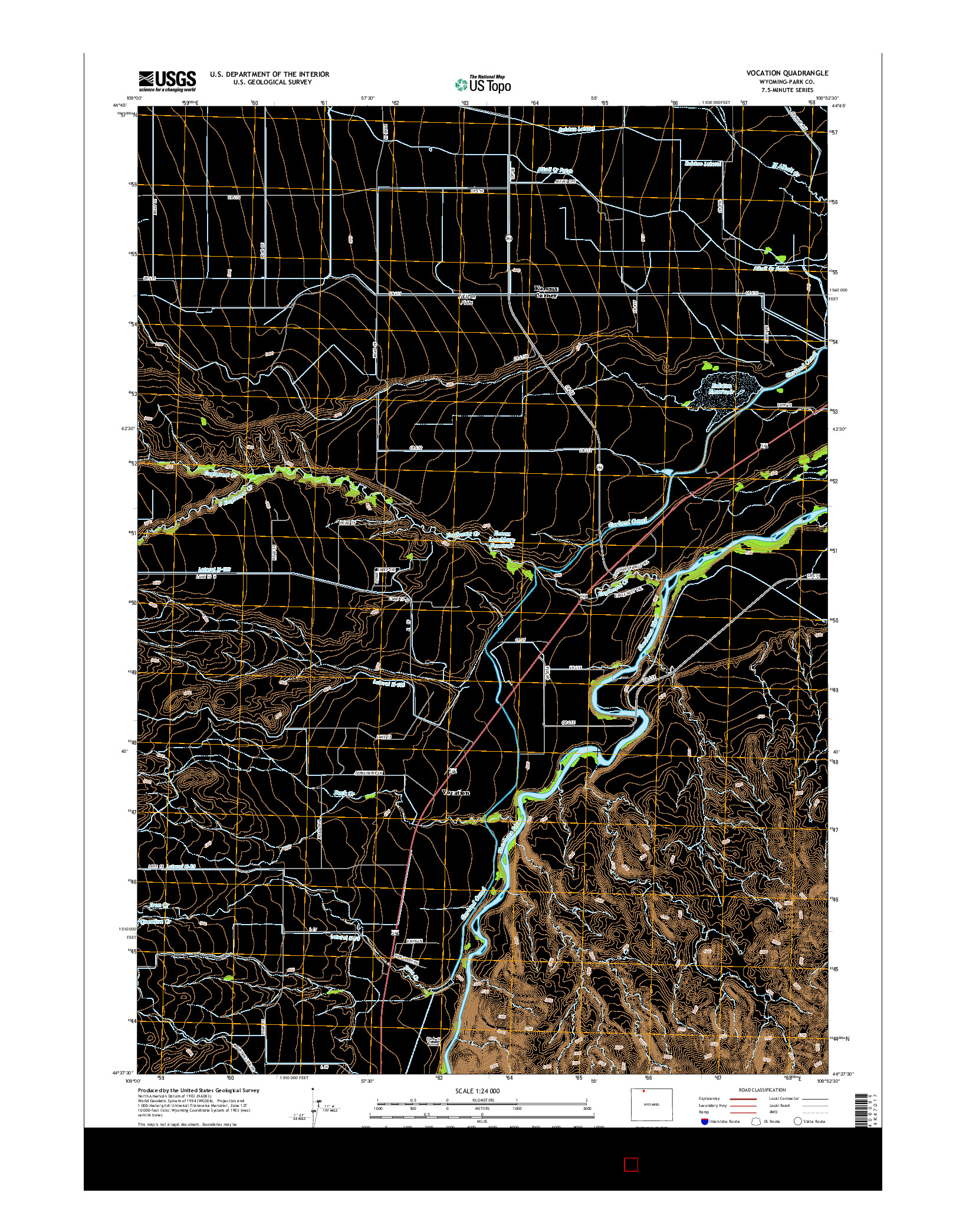 USGS US TOPO 7.5-MINUTE MAP FOR VOCATION, WY 2015