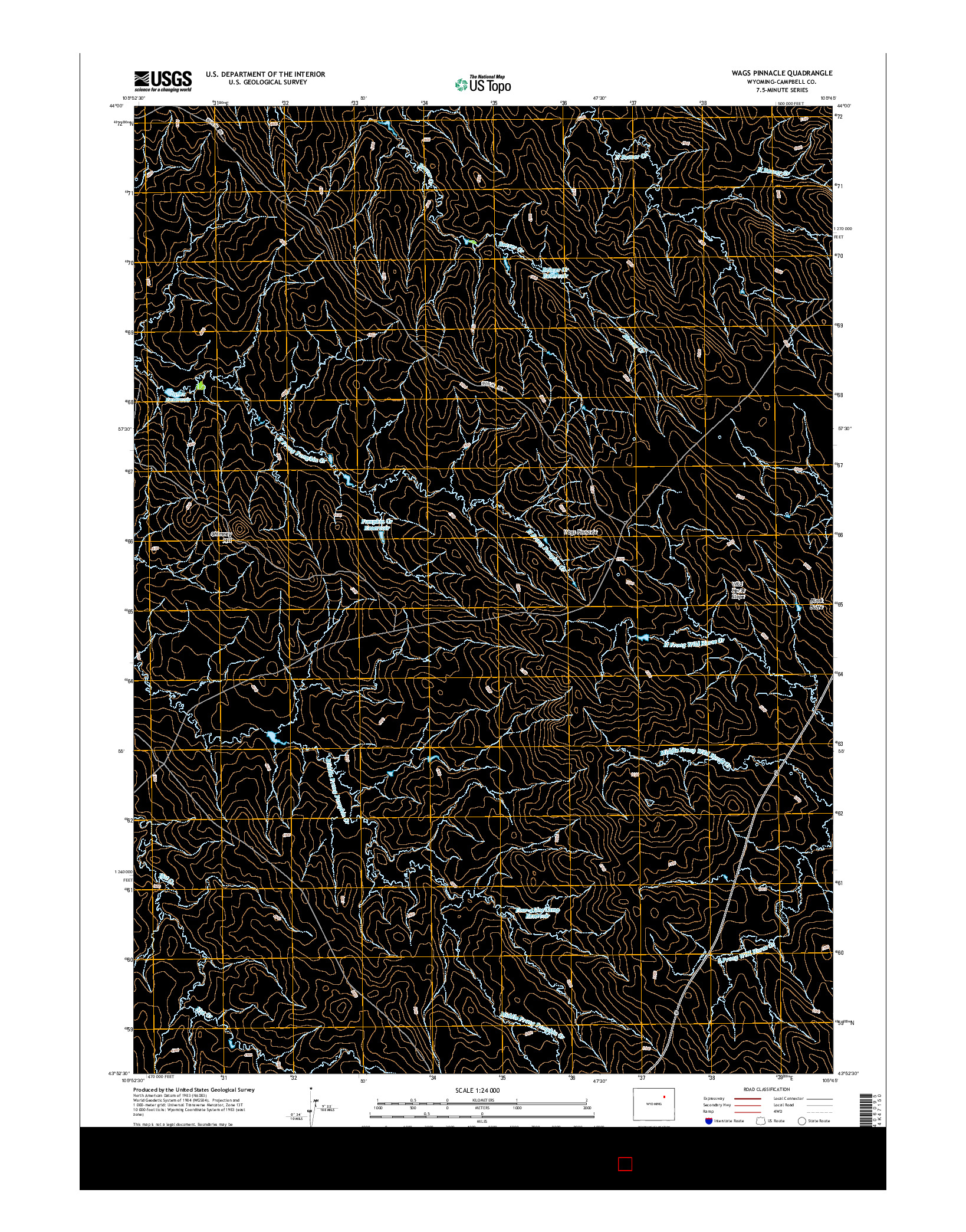 USGS US TOPO 7.5-MINUTE MAP FOR WAGS PINNACLE, WY 2015
