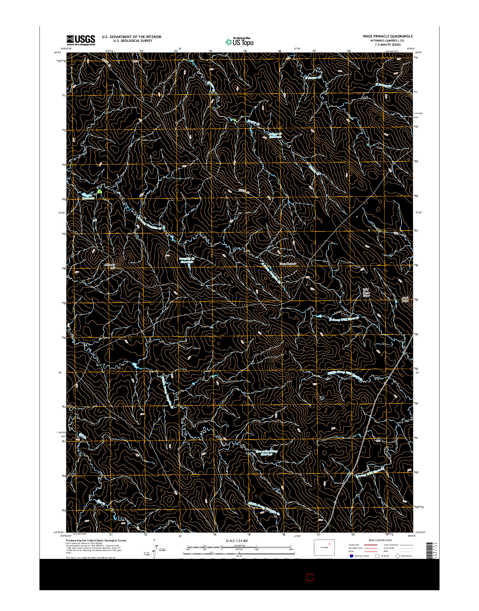 USGS US TOPO 7.5-MINUTE MAP FOR WAGS PINNACLE, WY 2015