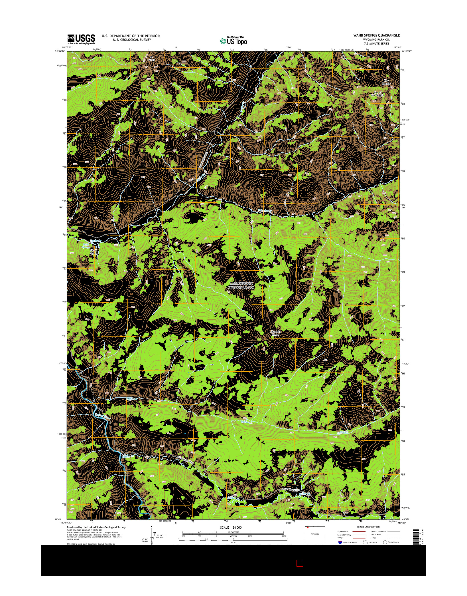 USGS US TOPO 7.5-MINUTE MAP FOR WAHB SPRINGS, WY 2015