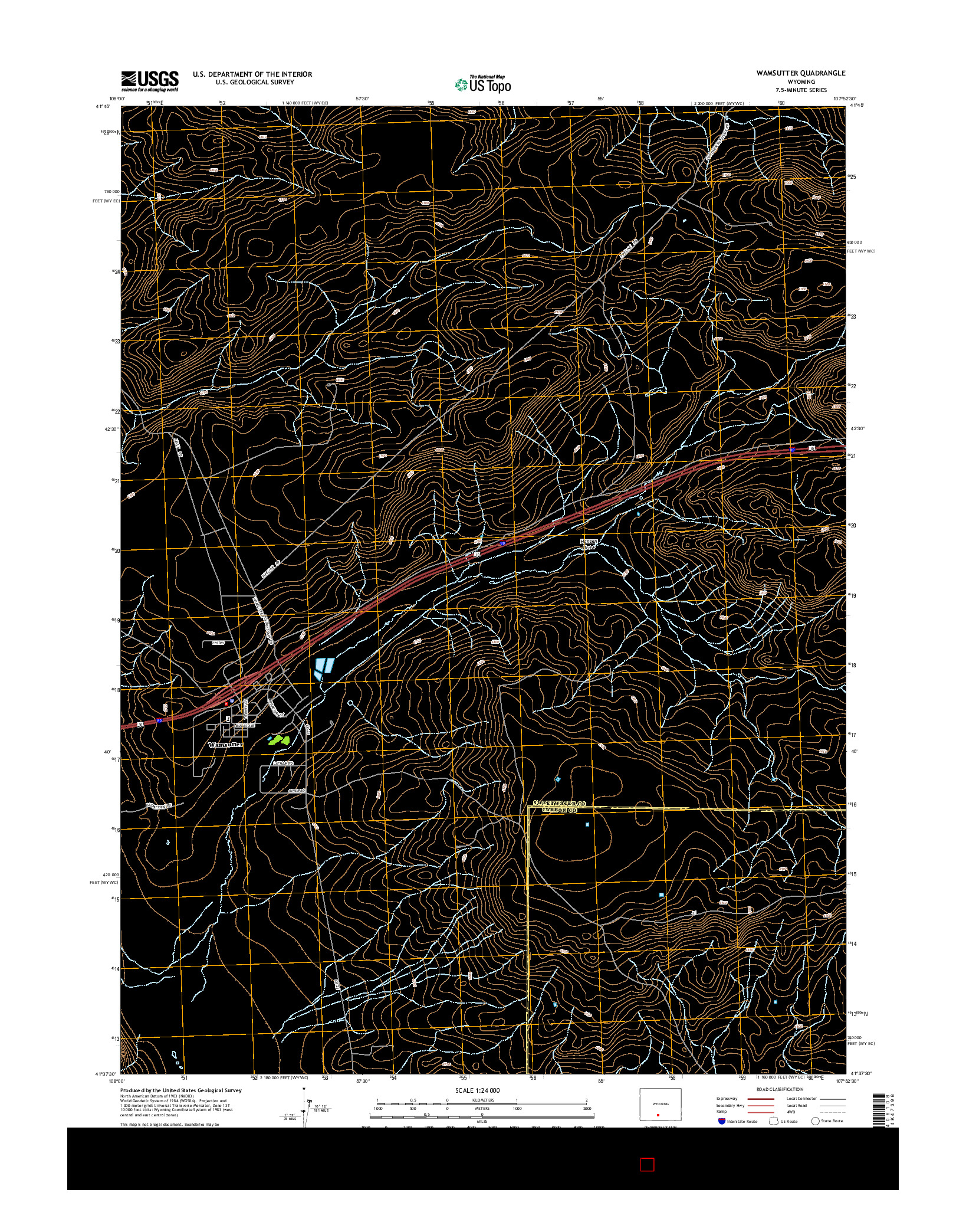 USGS US TOPO 7.5-MINUTE MAP FOR WAMSUTTER, WY 2015