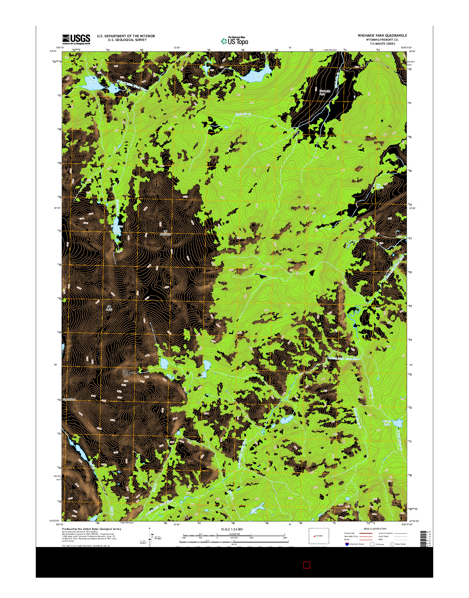 USGS US TOPO 7.5-MINUTE MAP FOR WASHAKIE PARK, WY 2015