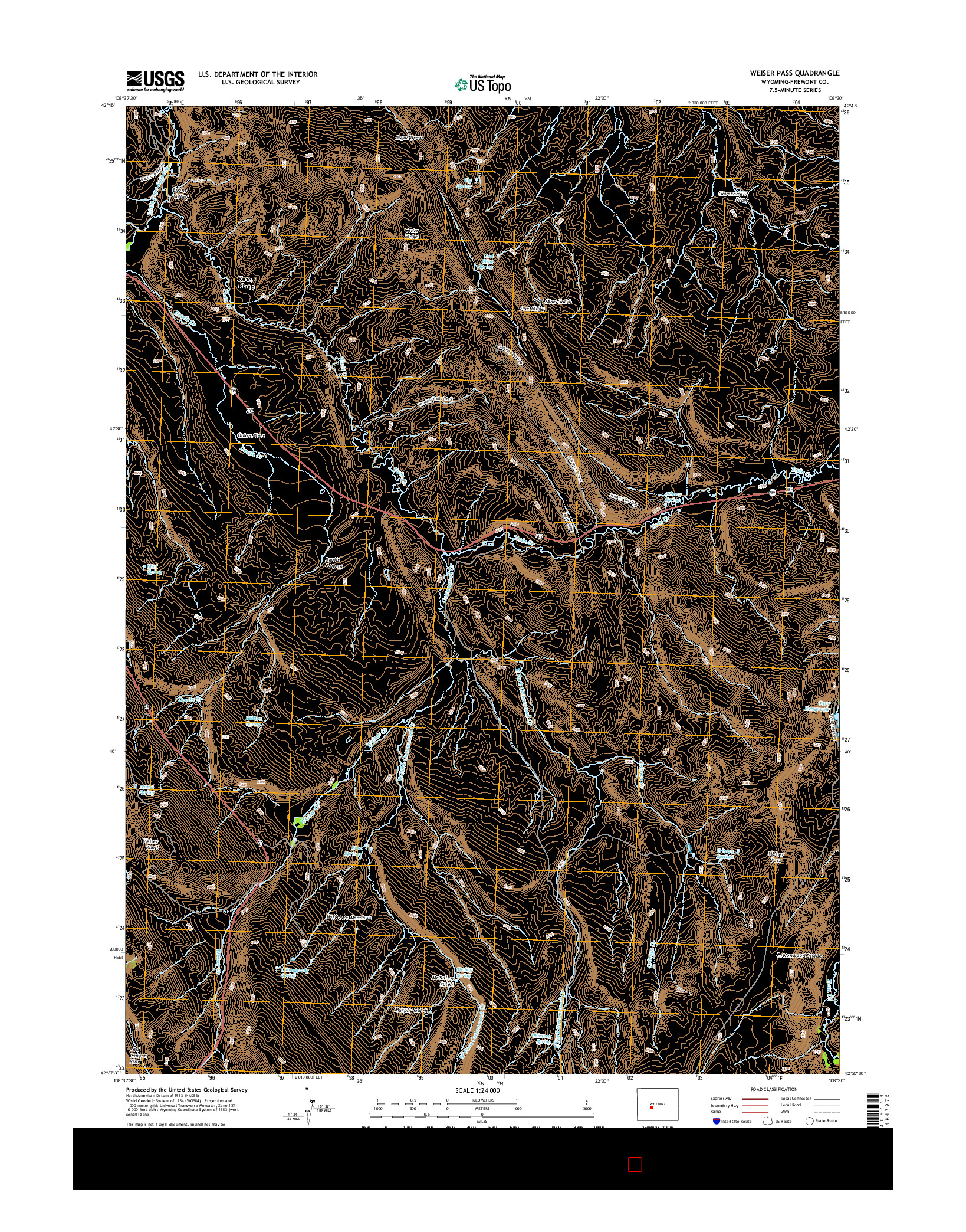 USGS US TOPO 7.5-MINUTE MAP FOR WEISER PASS, WY 2015