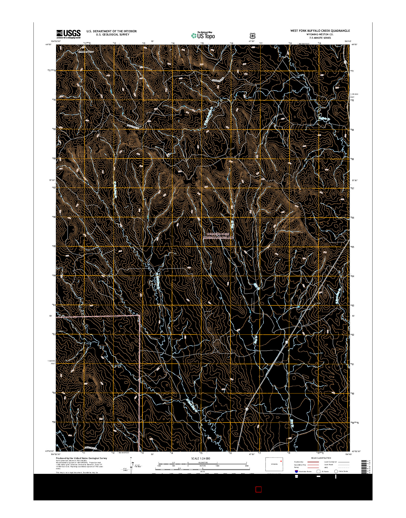 USGS US TOPO 7.5-MINUTE MAP FOR WEST FORK BUFFALO CREEK, WY 2015