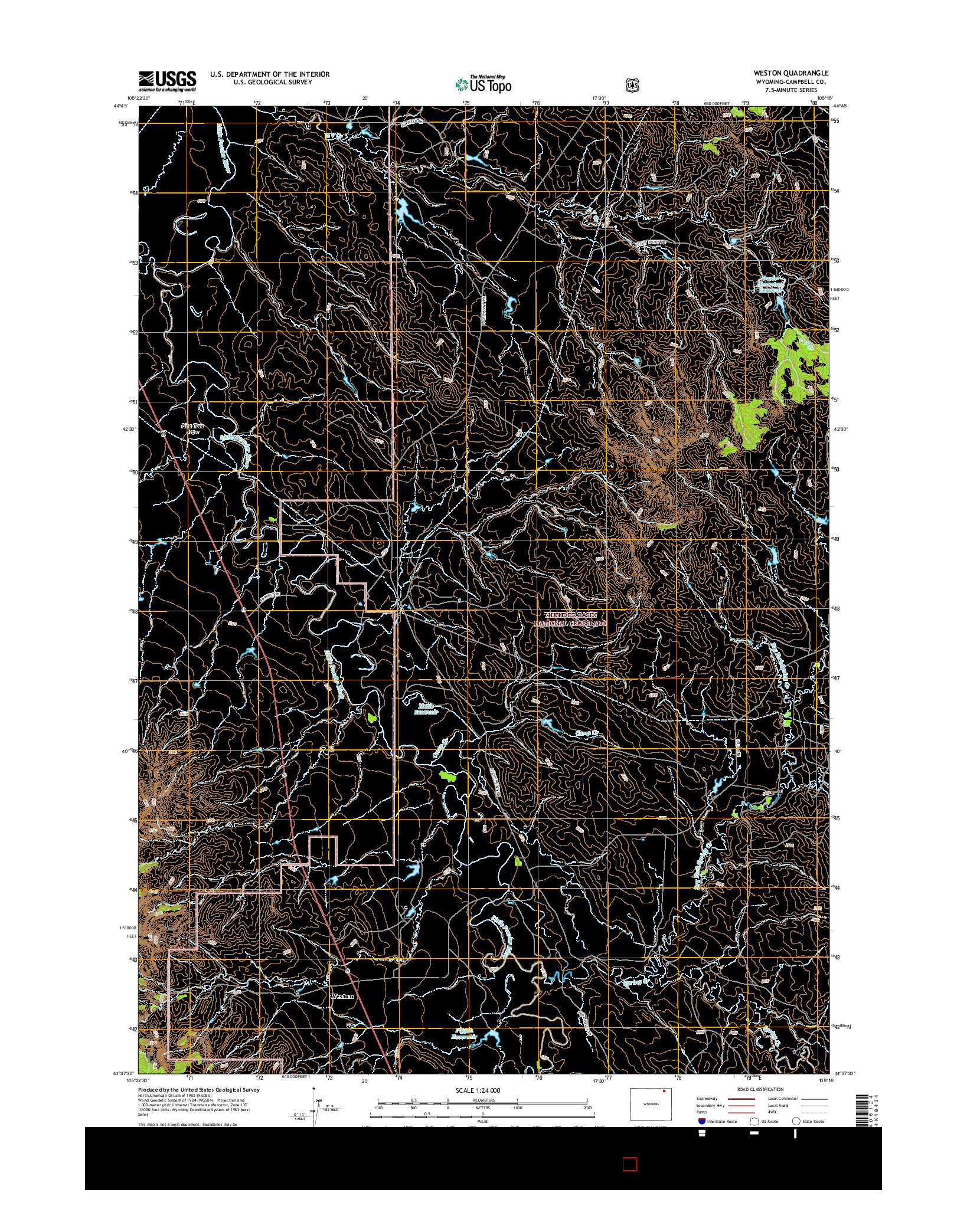 USGS US TOPO 7.5-MINUTE MAP FOR WESTON, WY 2015
