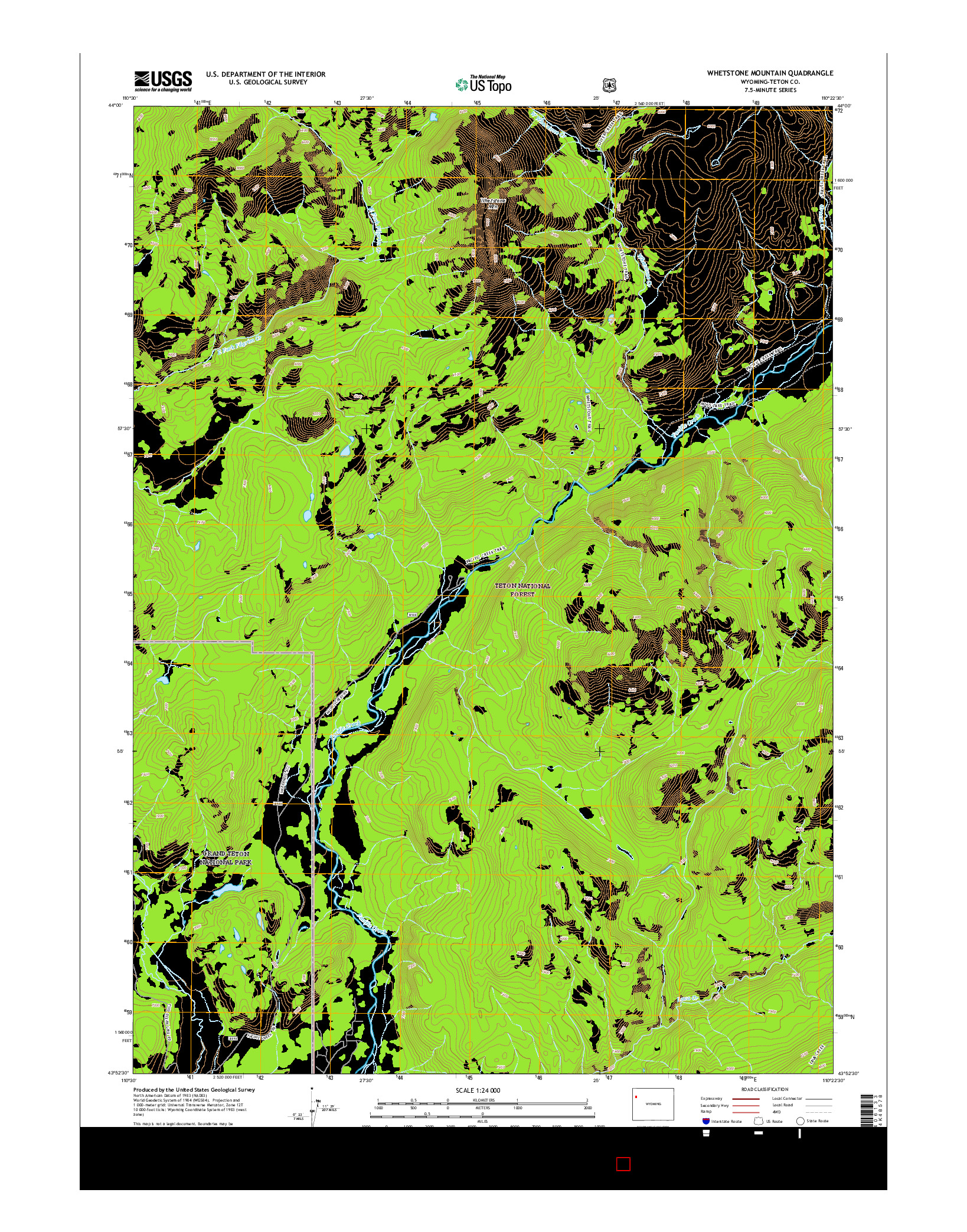 USGS US TOPO 7.5-MINUTE MAP FOR WHETSTONE MOUNTAIN, WY 2015