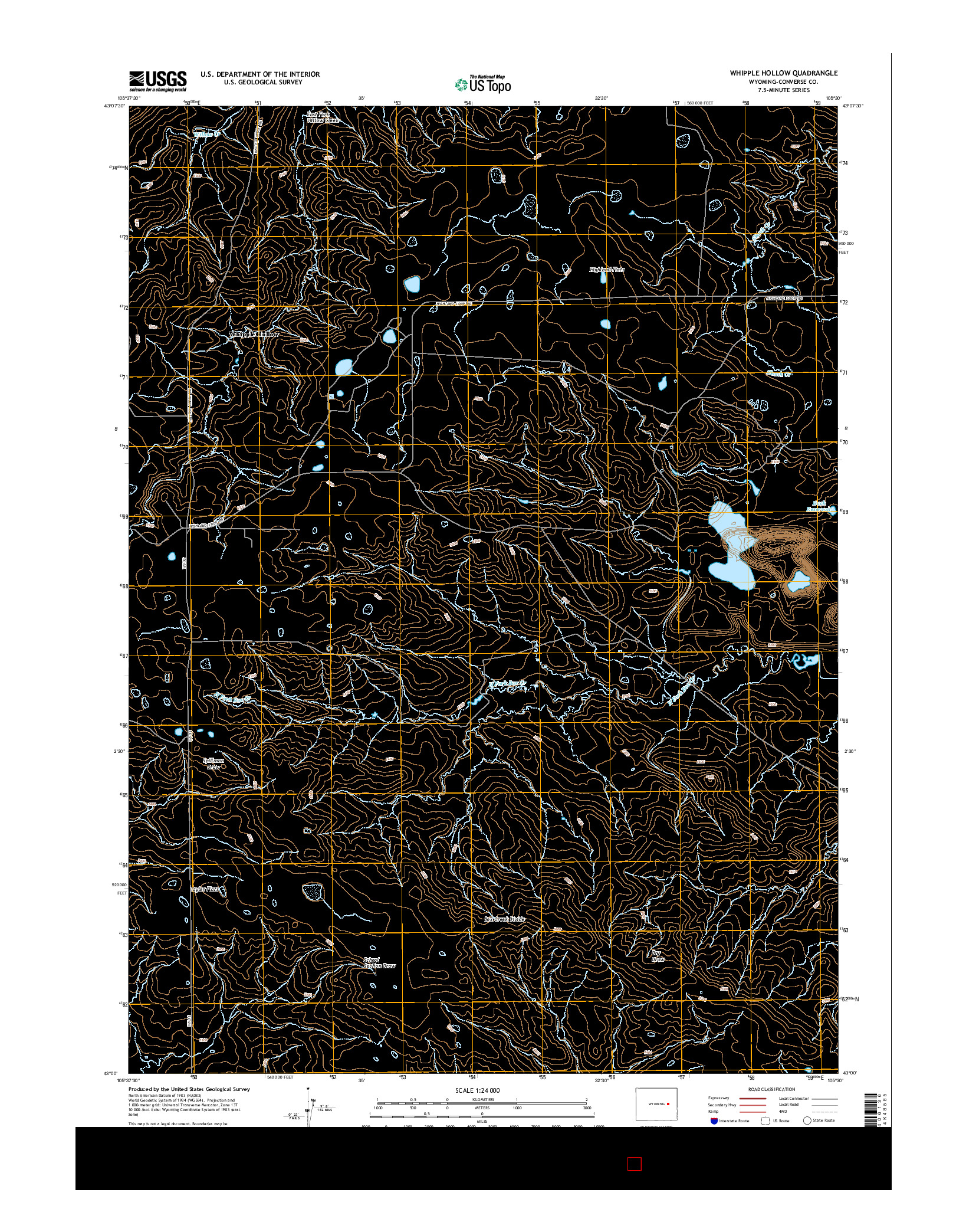 USGS US TOPO 7.5-MINUTE MAP FOR WHIPPLE HOLLOW, WY 2015