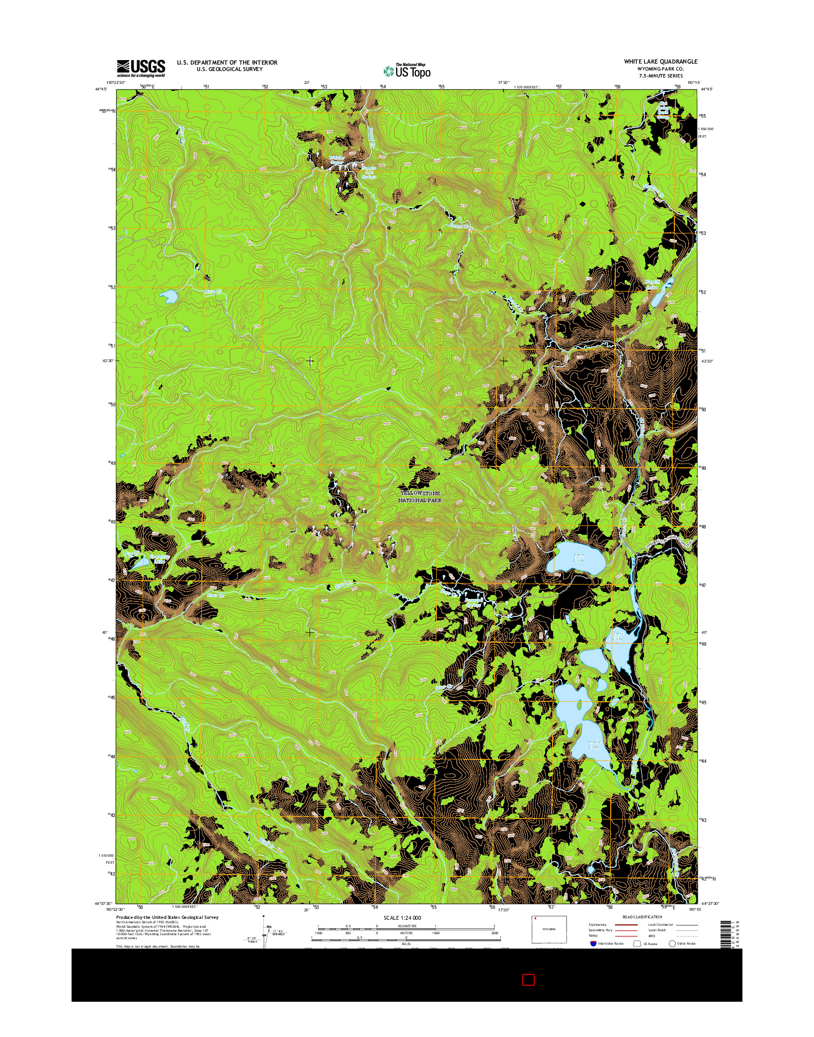 USGS US TOPO 7.5-MINUTE MAP FOR WHITE LAKE, WY 2015