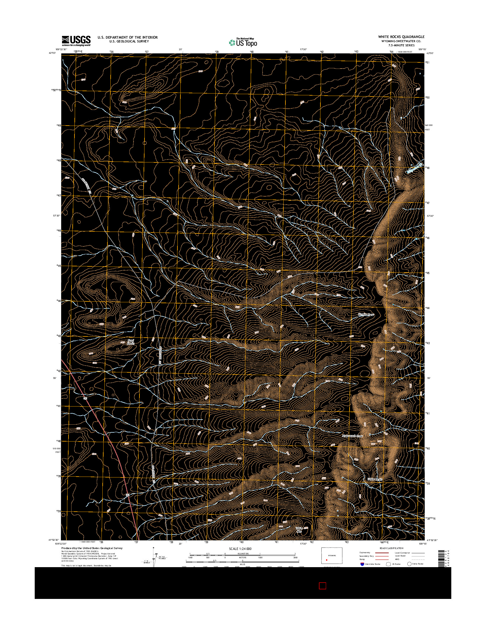 USGS US TOPO 7.5-MINUTE MAP FOR WHITE ROCKS, WY 2015