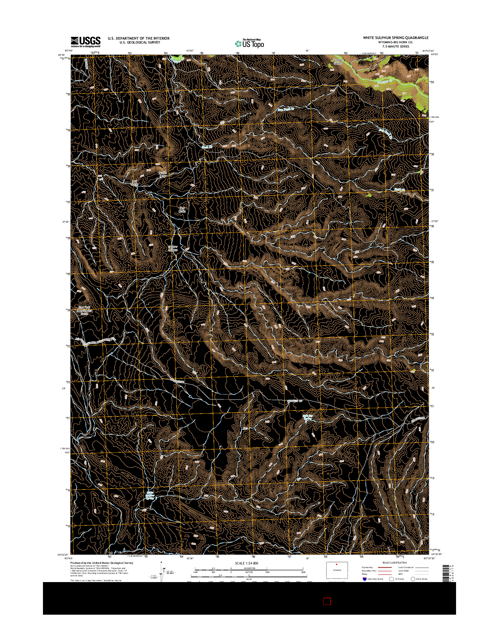 USGS US TOPO 7.5-MINUTE MAP FOR WHITE SULPHUR SPRING, WY 2015