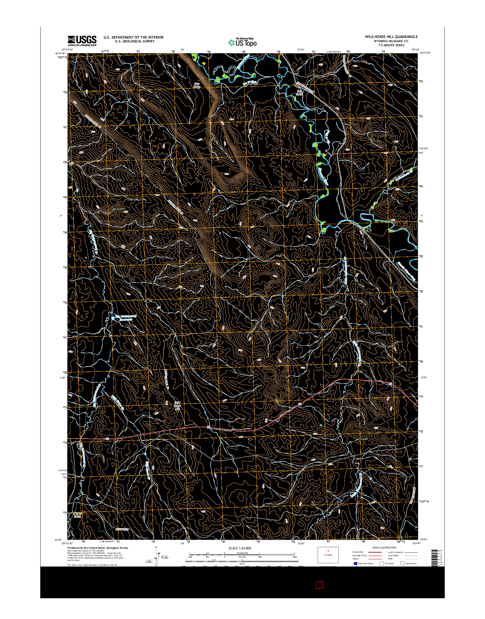 USGS US TOPO 7.5-MINUTE MAP FOR WILD HORSE HILL, WY 2015