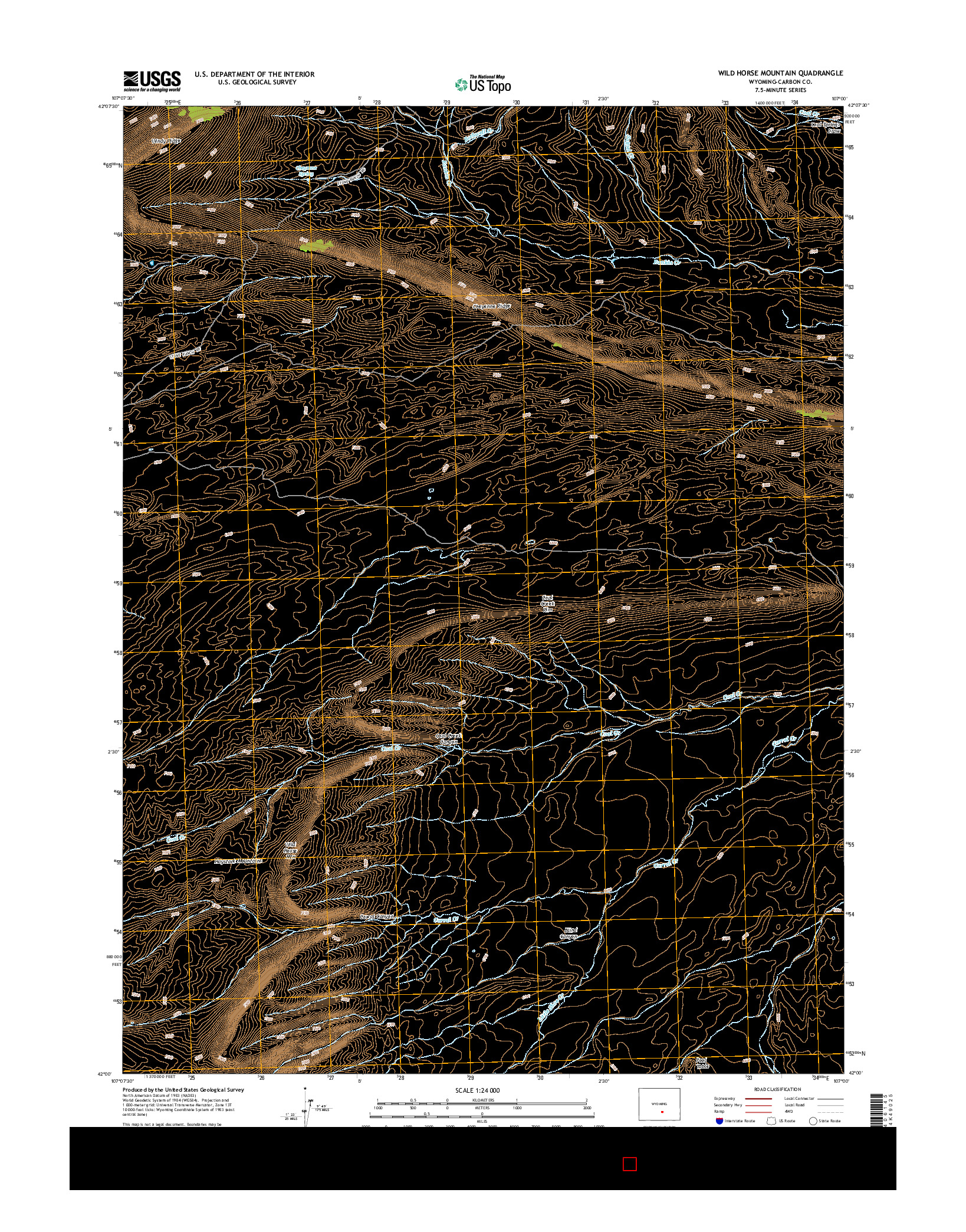 USGS US TOPO 7.5-MINUTE MAP FOR WILD HORSE MOUNTAIN, WY 2015