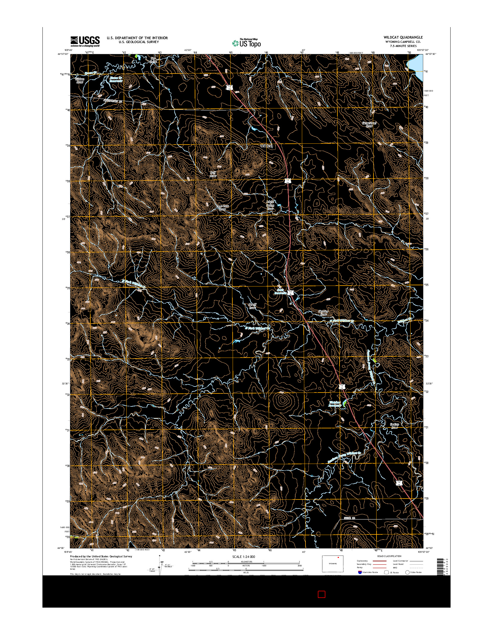 USGS US TOPO 7.5-MINUTE MAP FOR WILDCAT, WY 2015