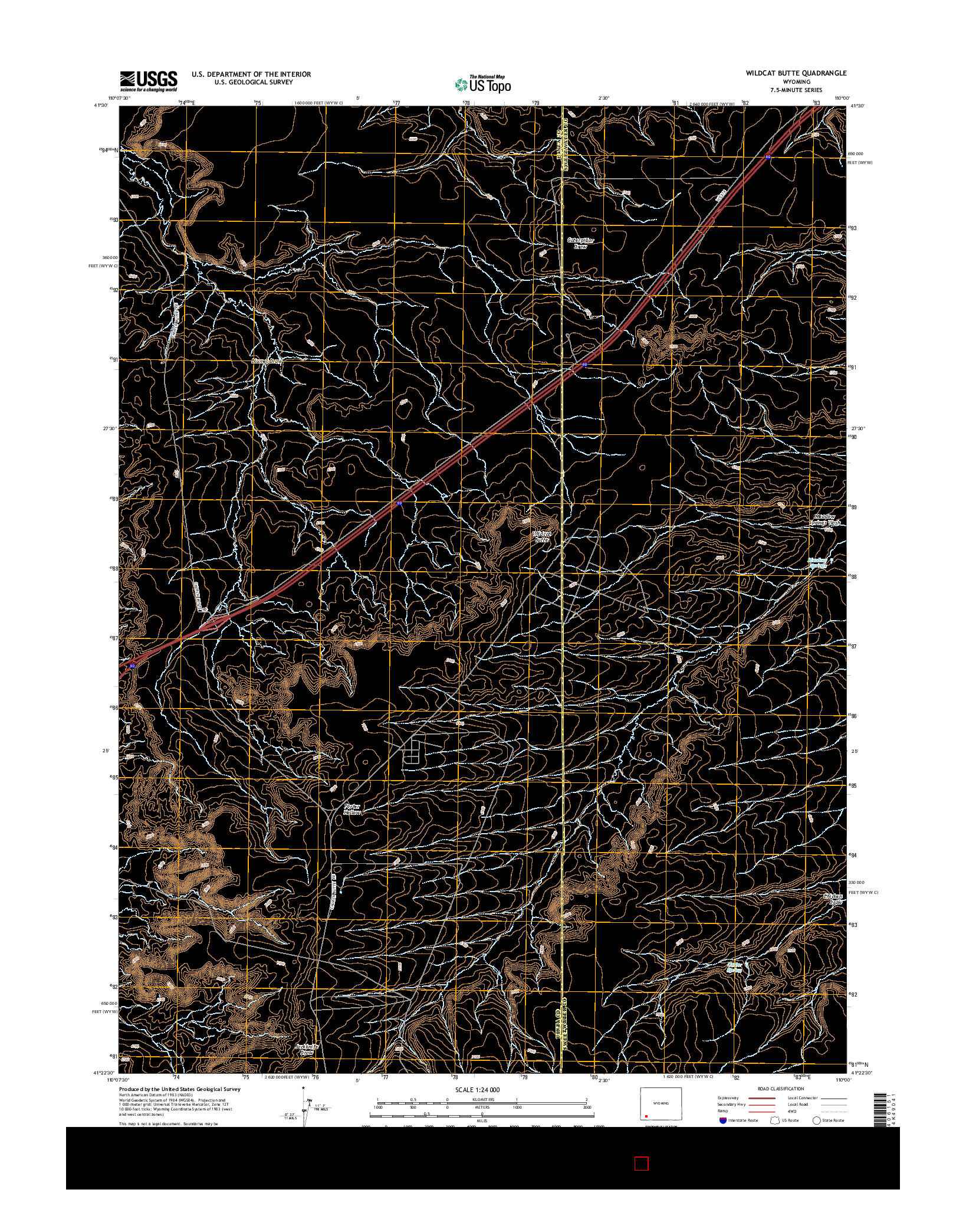USGS US TOPO 7.5-MINUTE MAP FOR WILDCAT BUTTE, WY 2015