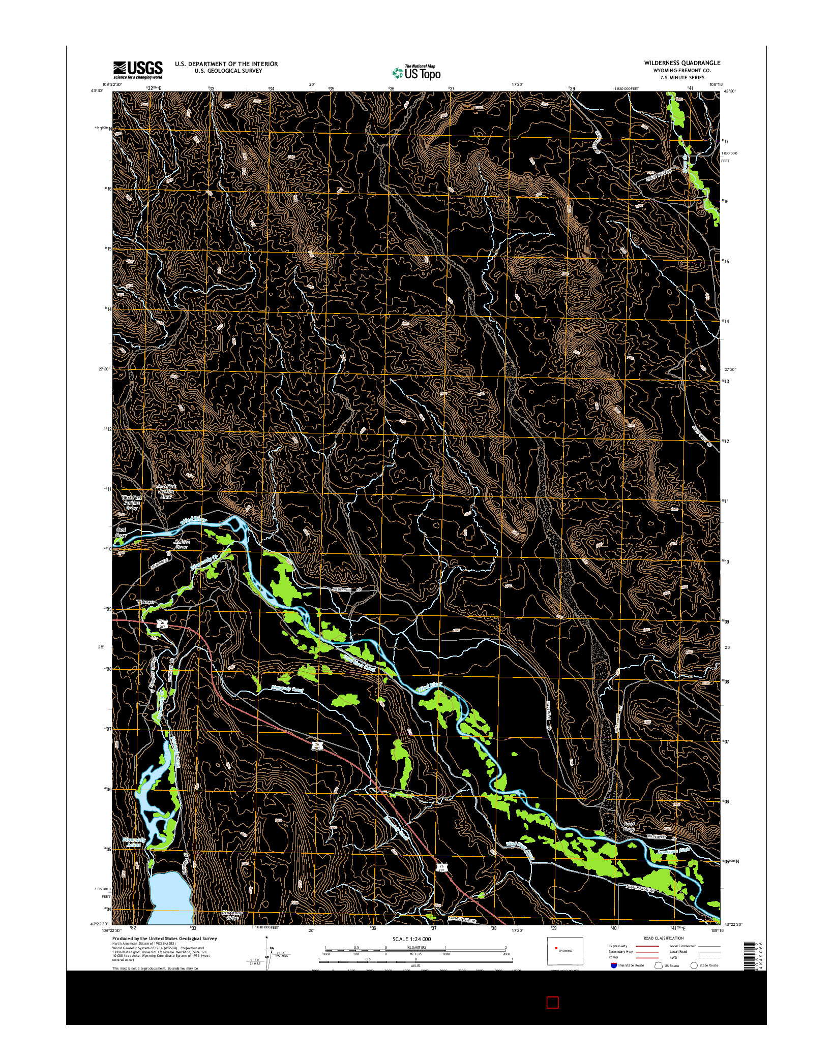 USGS US TOPO 7.5-MINUTE MAP FOR WILDERNESS, WY 2015