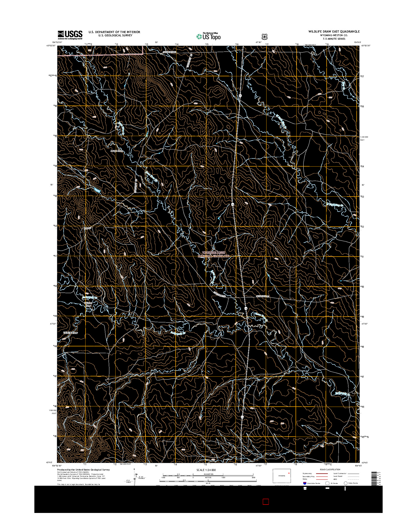 USGS US TOPO 7.5-MINUTE MAP FOR WILDLIFE DRAW EAST, WY 2015