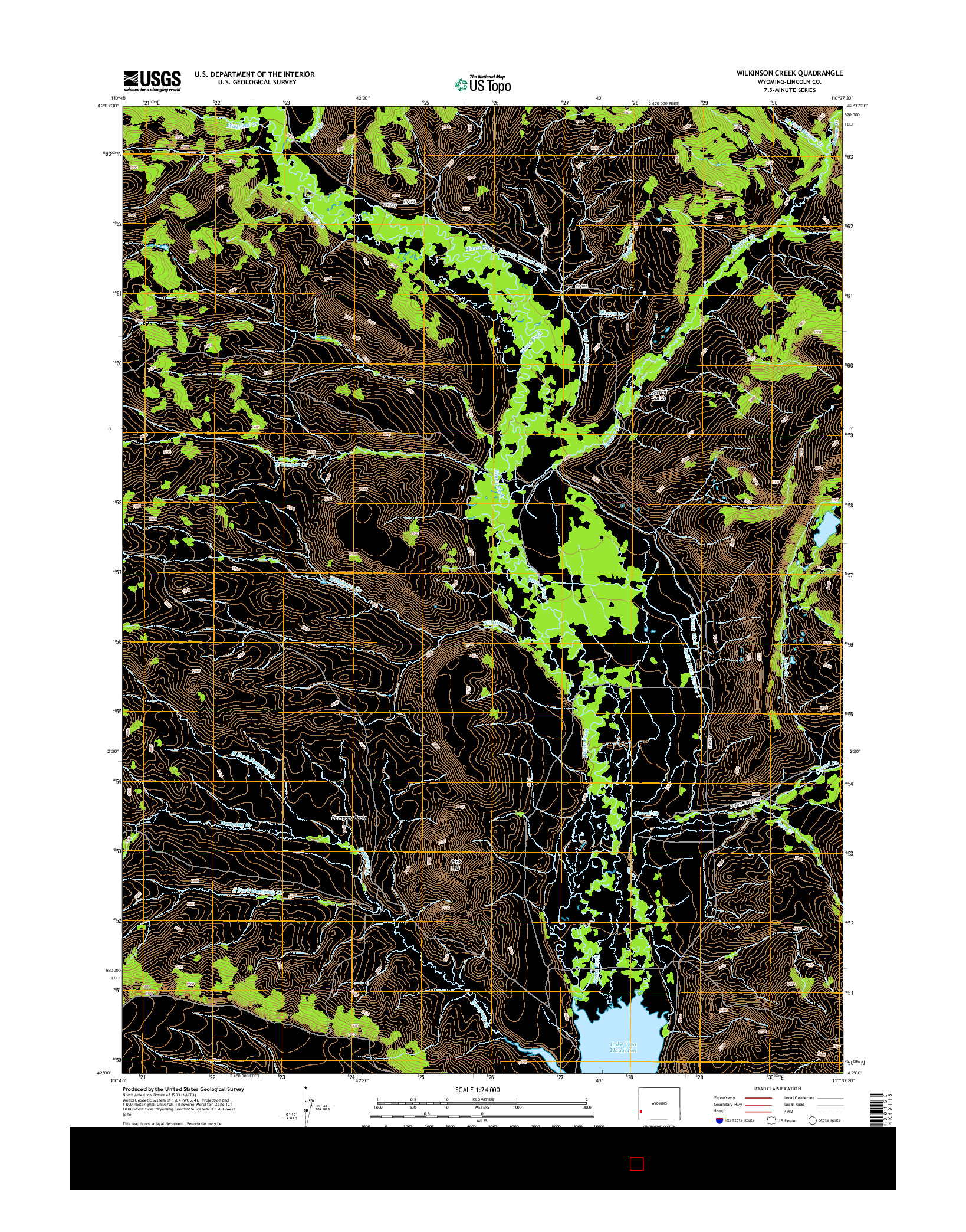 USGS US TOPO 7.5-MINUTE MAP FOR WILKINSON CREEK, WY 2015