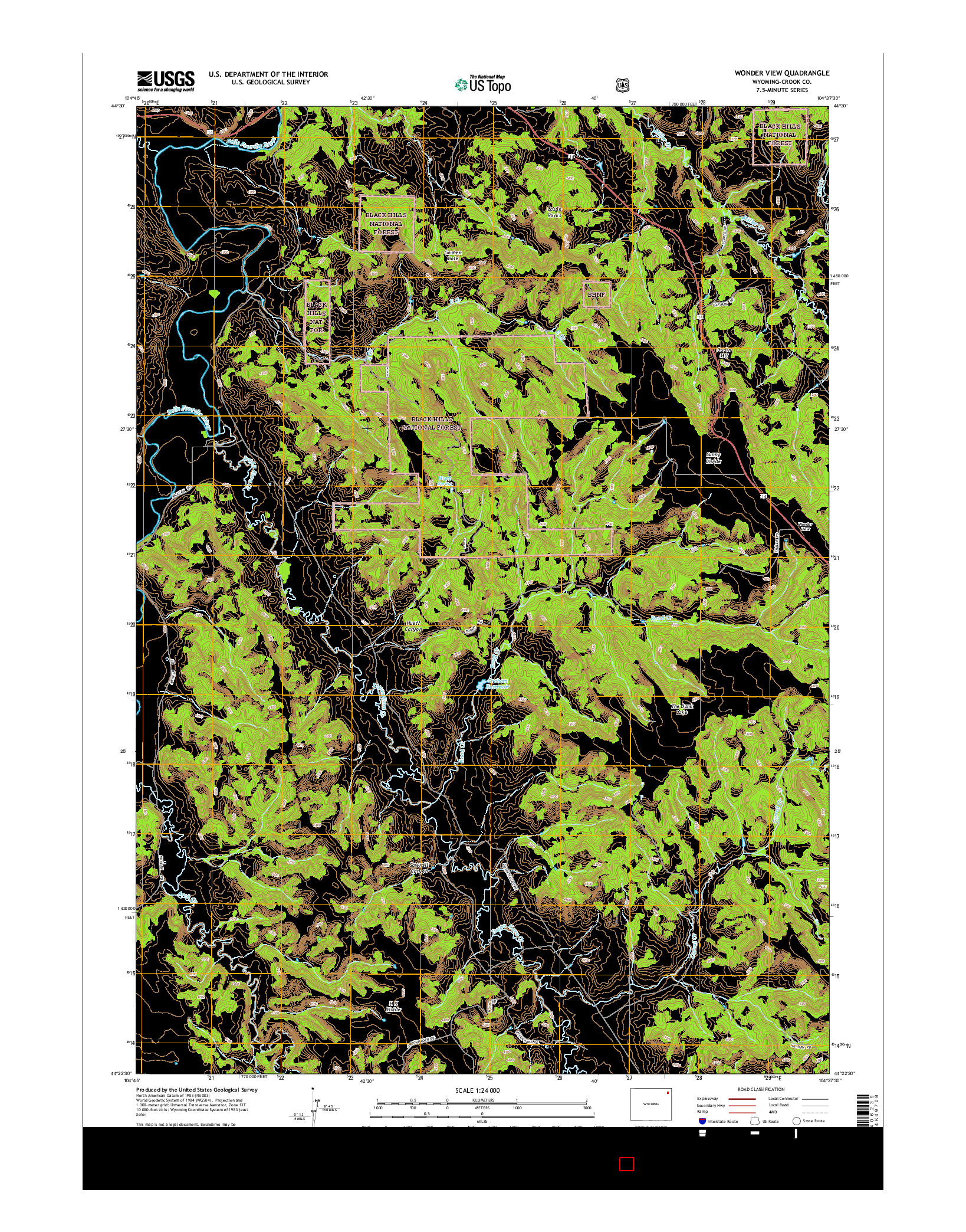 USGS US TOPO 7.5-MINUTE MAP FOR WONDER VIEW, WY 2015
