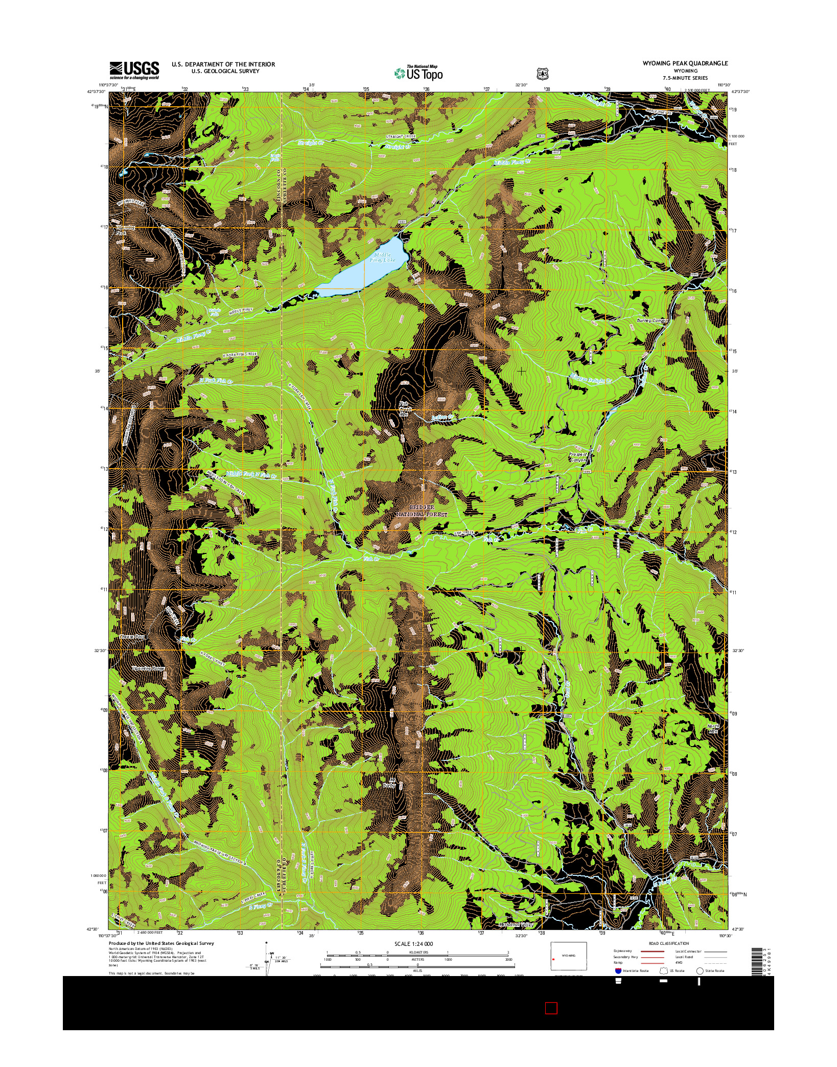 USGS US TOPO 7.5-MINUTE MAP FOR WYOMING PEAK, WY 2015