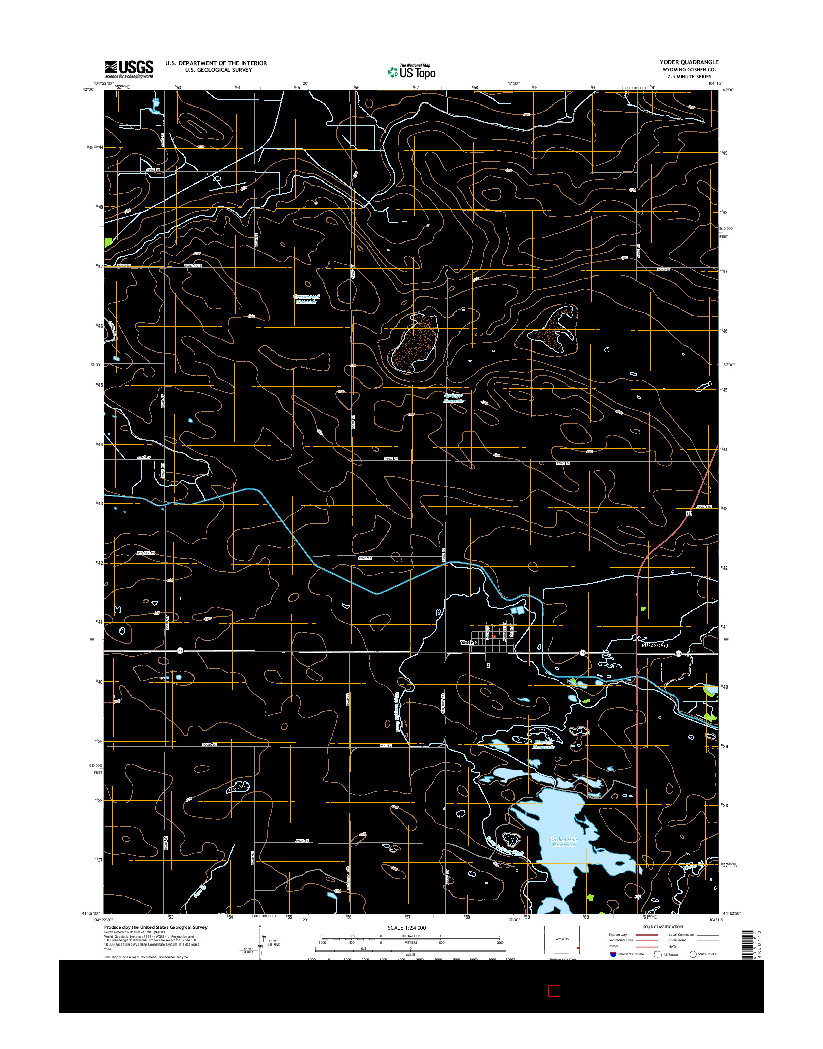 USGS US TOPO 7.5-MINUTE MAP FOR YODER, WY 2015