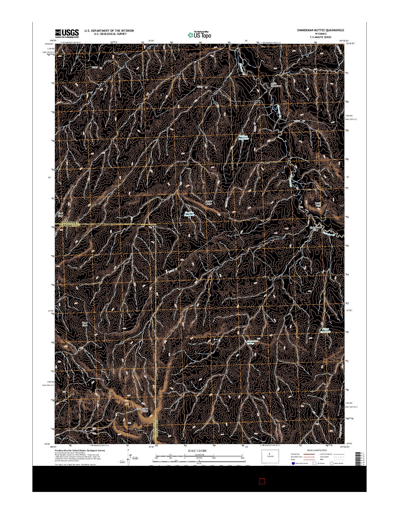 USGS US TOPO 7.5-MINUTE MAP FOR ZIMMERMAN BUTTES, WY 2015