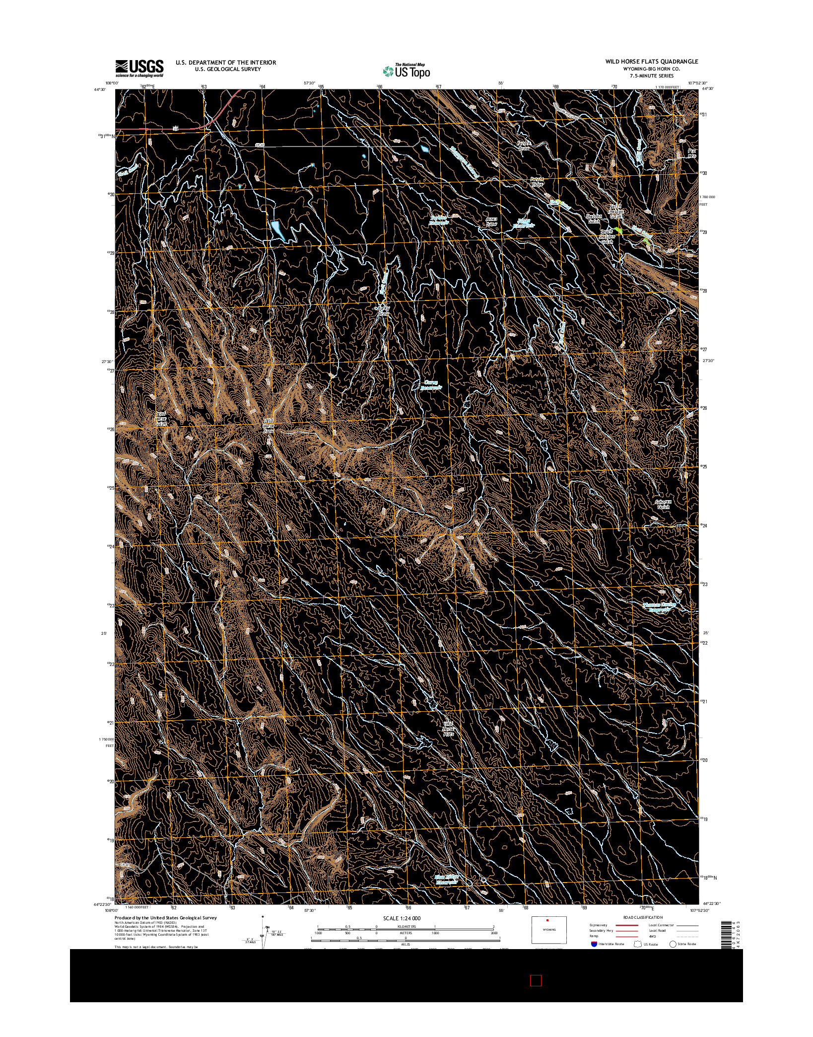 USGS US TOPO 7.5-MINUTE MAP FOR WILD HORSE FLATS, WY 2015