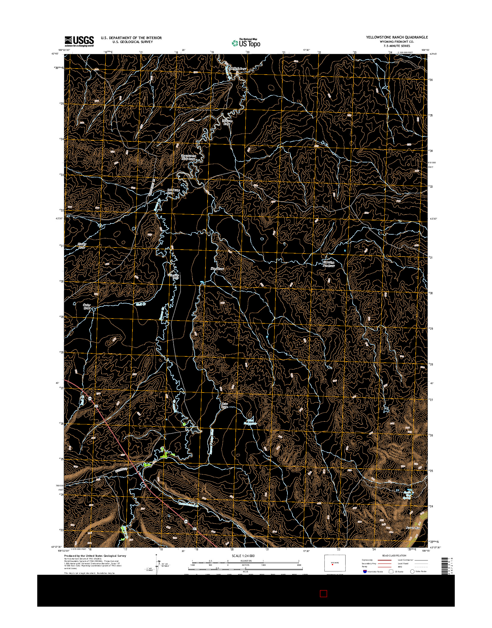 USGS US TOPO 7.5-MINUTE MAP FOR YELLOWSTONE RANCH, WY 2015