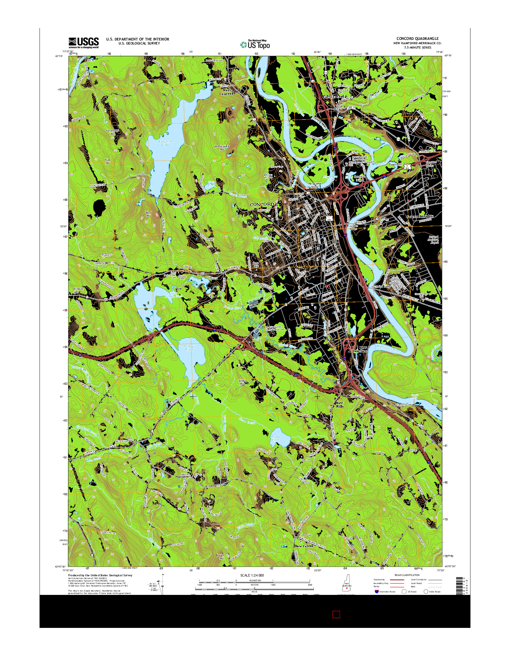 USGS US TOPO 7.5-MINUTE MAP FOR CONCORD, NH 2015