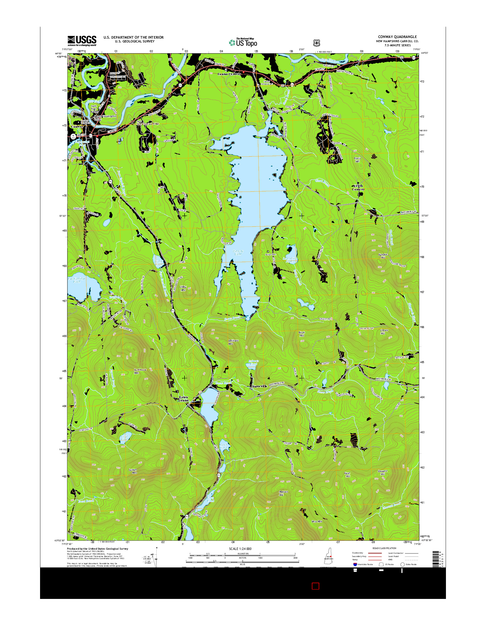 USGS US TOPO 7.5-MINUTE MAP FOR CONWAY, NH 2015