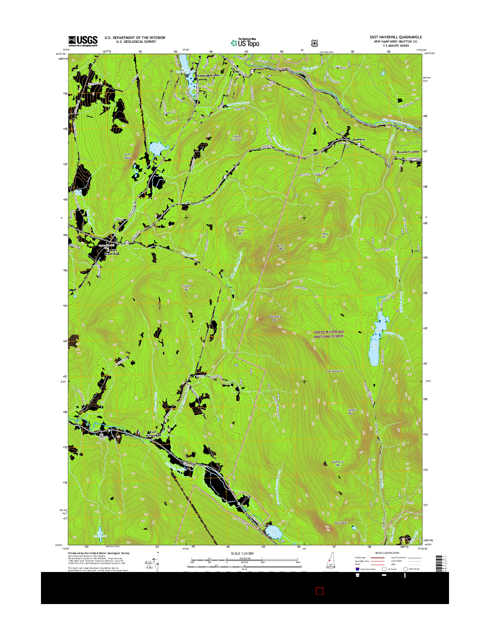 USGS US TOPO 7.5-MINUTE MAP FOR EAST HAVERHILL, NH 2015