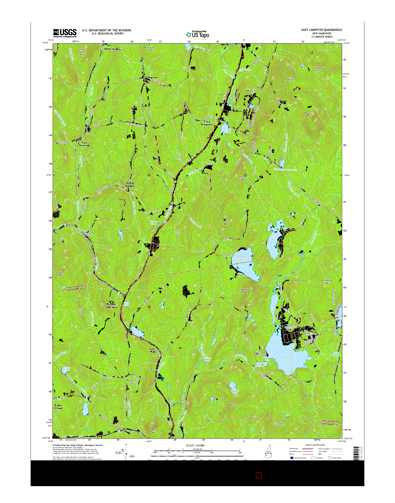 USGS US TOPO 7.5-MINUTE MAP FOR EAST LEMPSTER, NH 2015