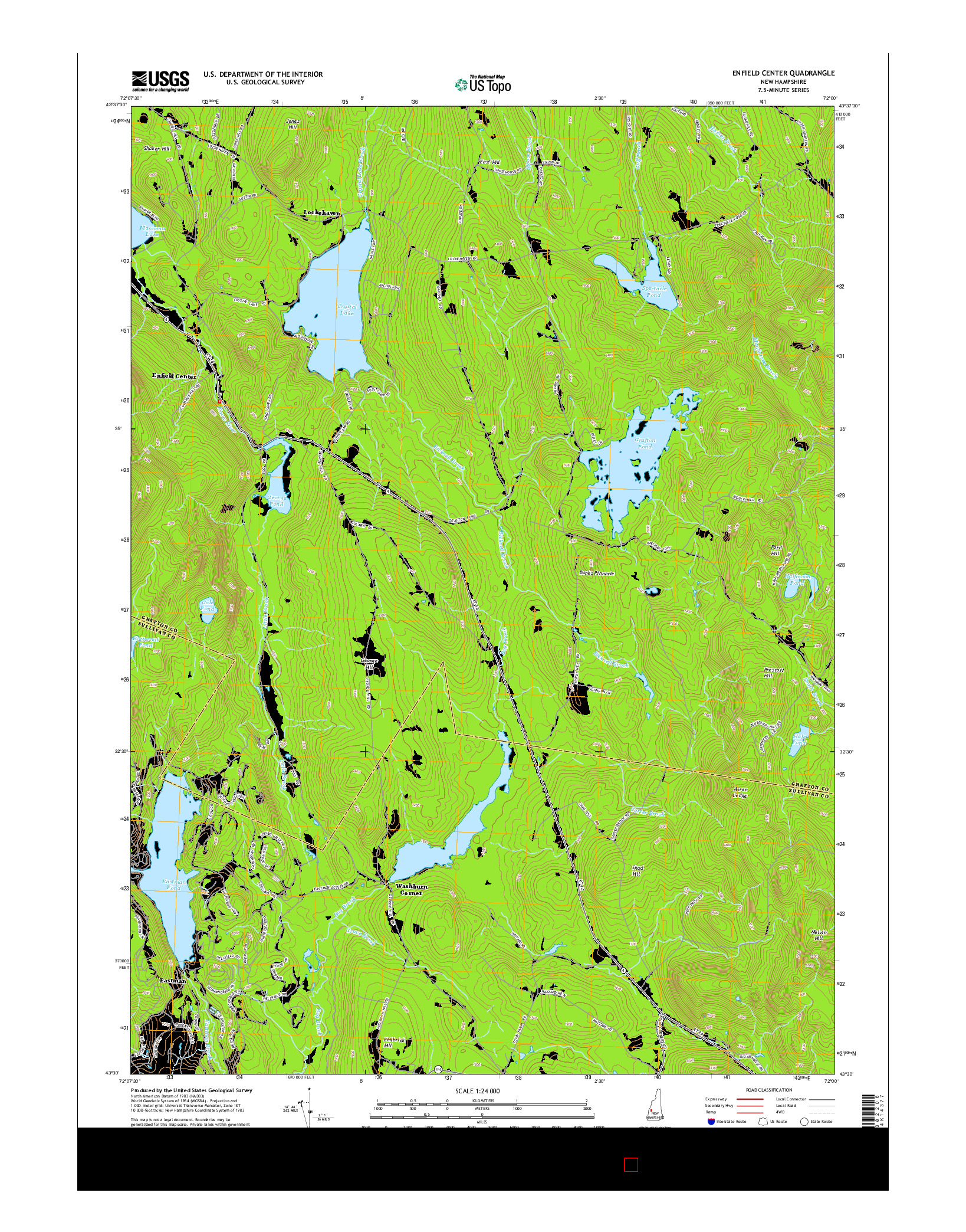 USGS US TOPO 7.5-MINUTE MAP FOR ENFIELD CENTER, NH 2015