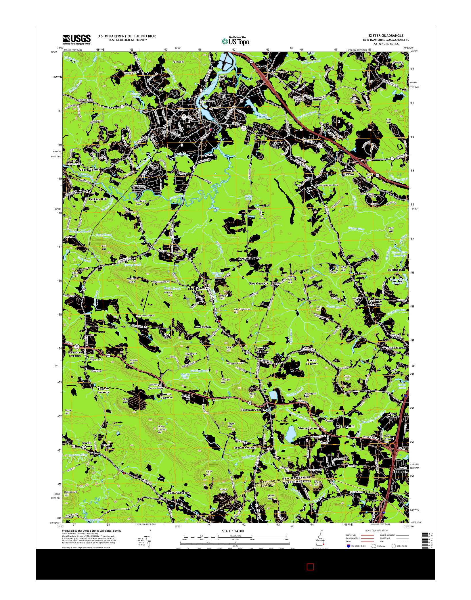 USGS US TOPO 7.5-MINUTE MAP FOR EXETER, NH-MA 2015