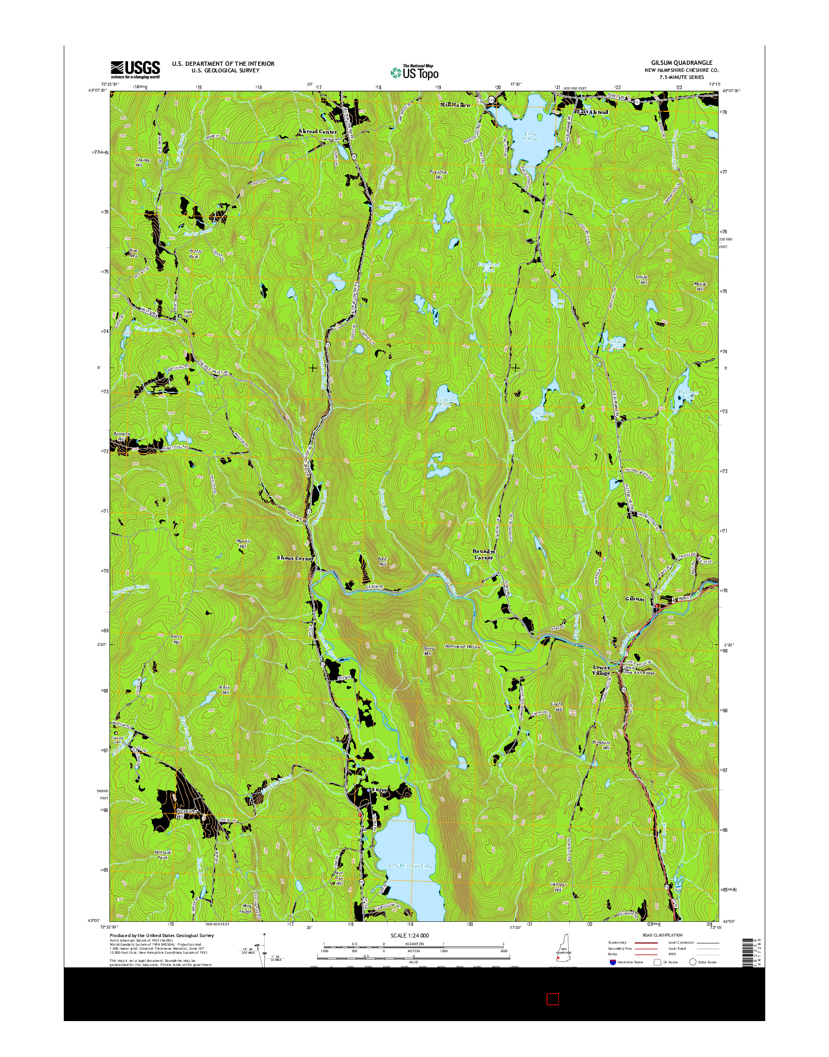 USGS US TOPO 7.5-MINUTE MAP FOR GILSUM, NH 2015