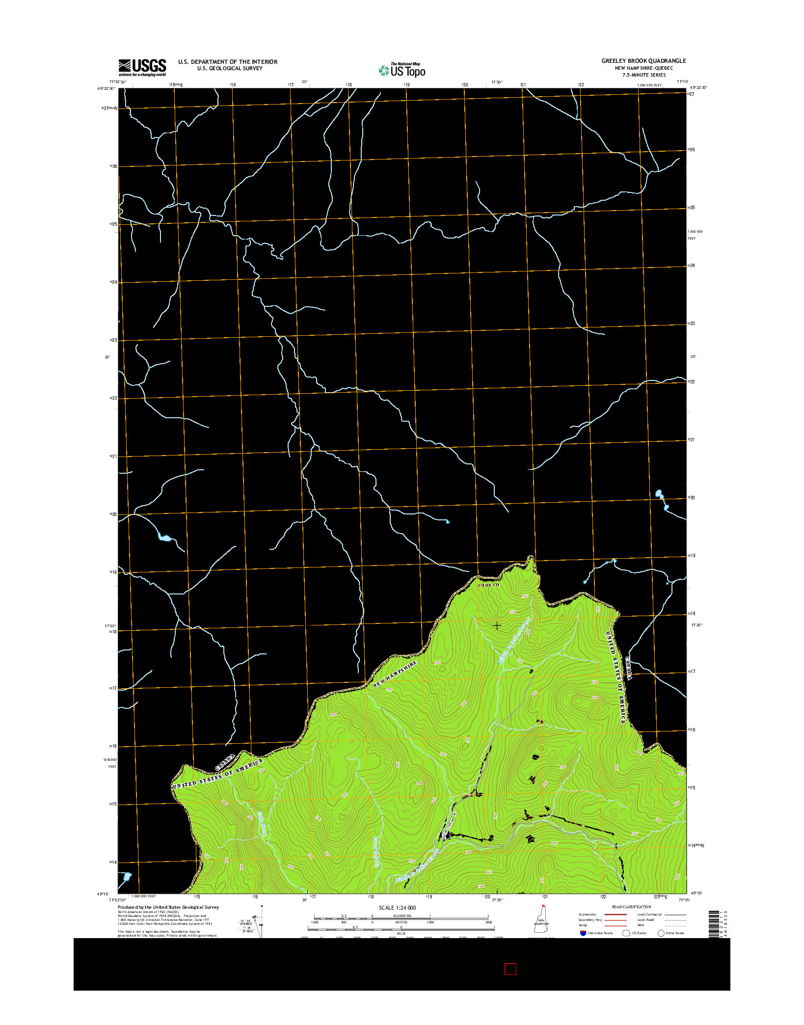 USGS US TOPO 7.5-MINUTE MAP FOR GREELEY BROOK, NH-QC 2015