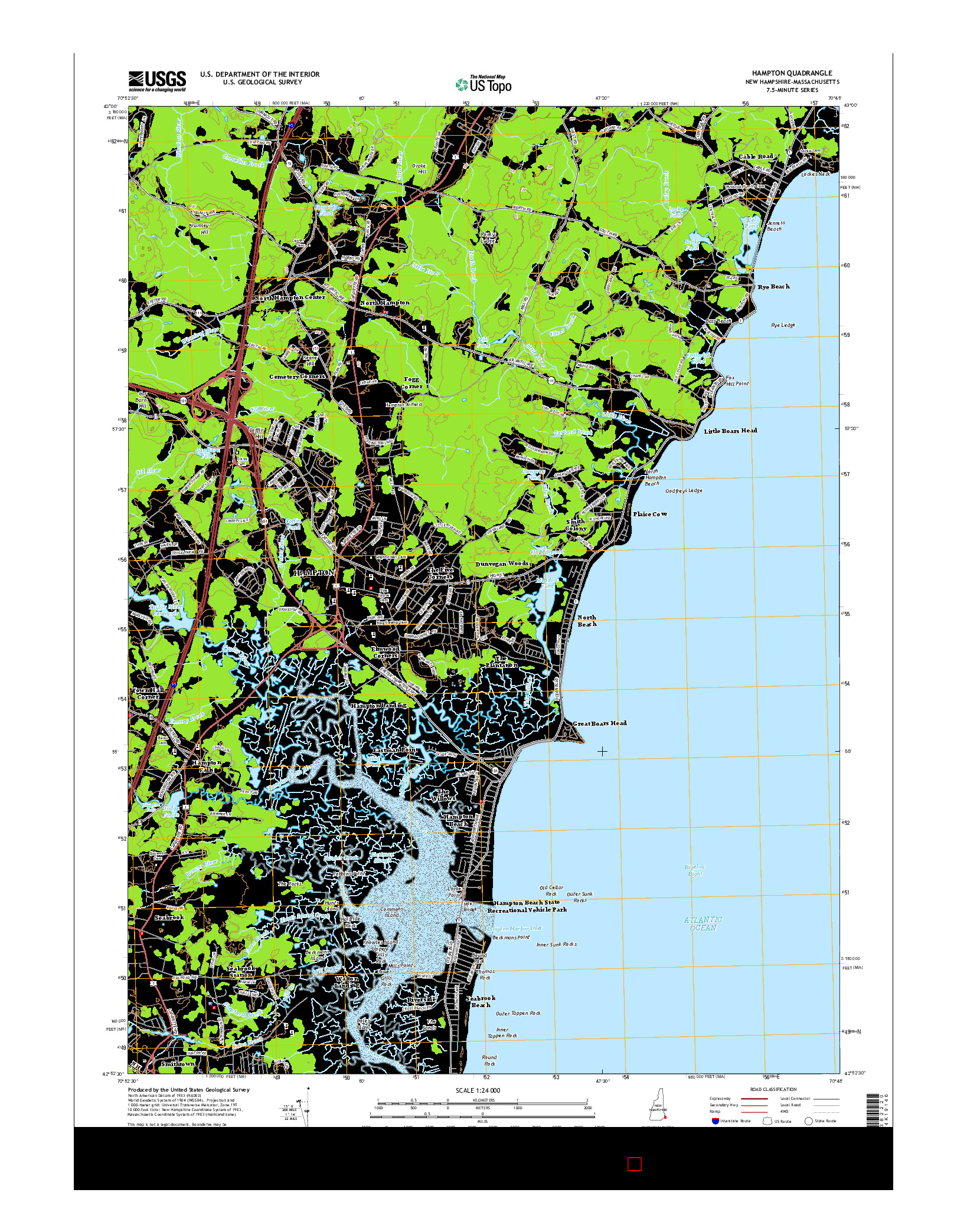 USGS US TOPO 7.5-MINUTE MAP FOR HAMPTON, NH-MA 2015