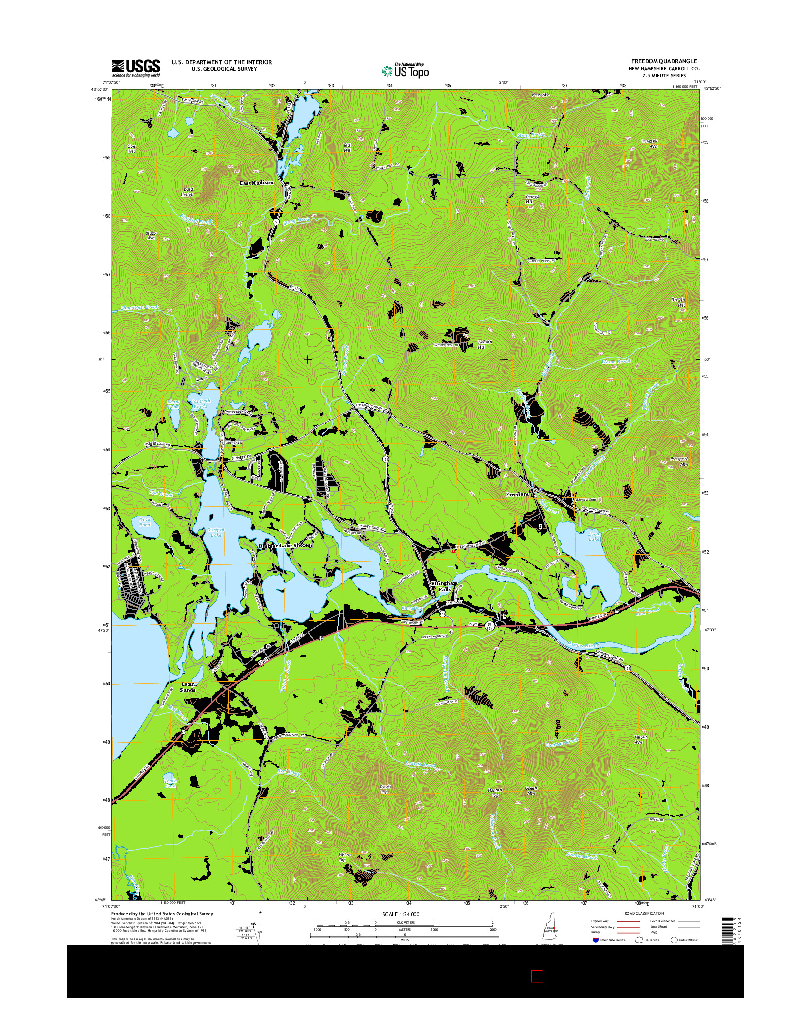 USGS US TOPO 7.5-MINUTE MAP FOR FREEDOM, NH 2015